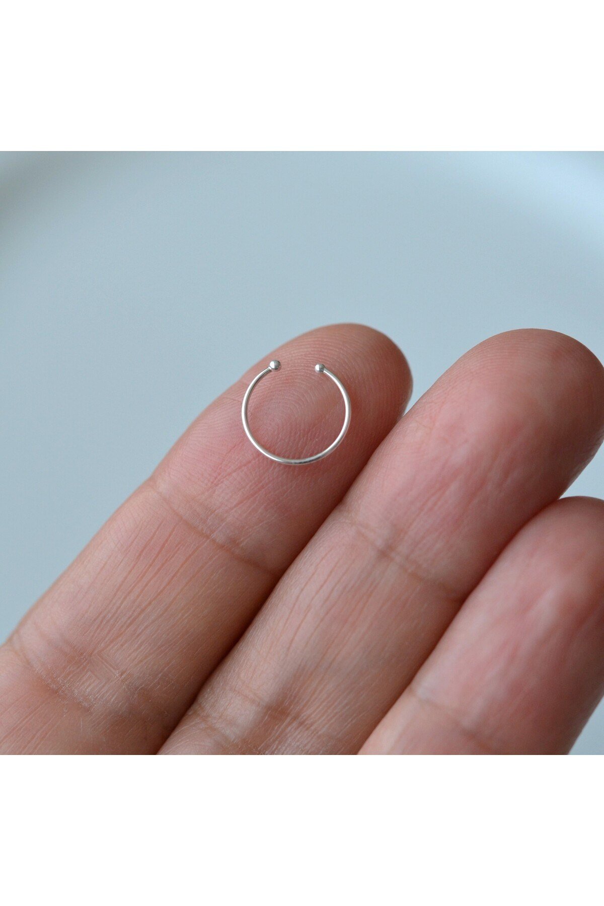 925 Ayar Gümüş Sıkıştırmalı Halka Hızma Delik Gerektirmeyen Hızma Fake Piercing
