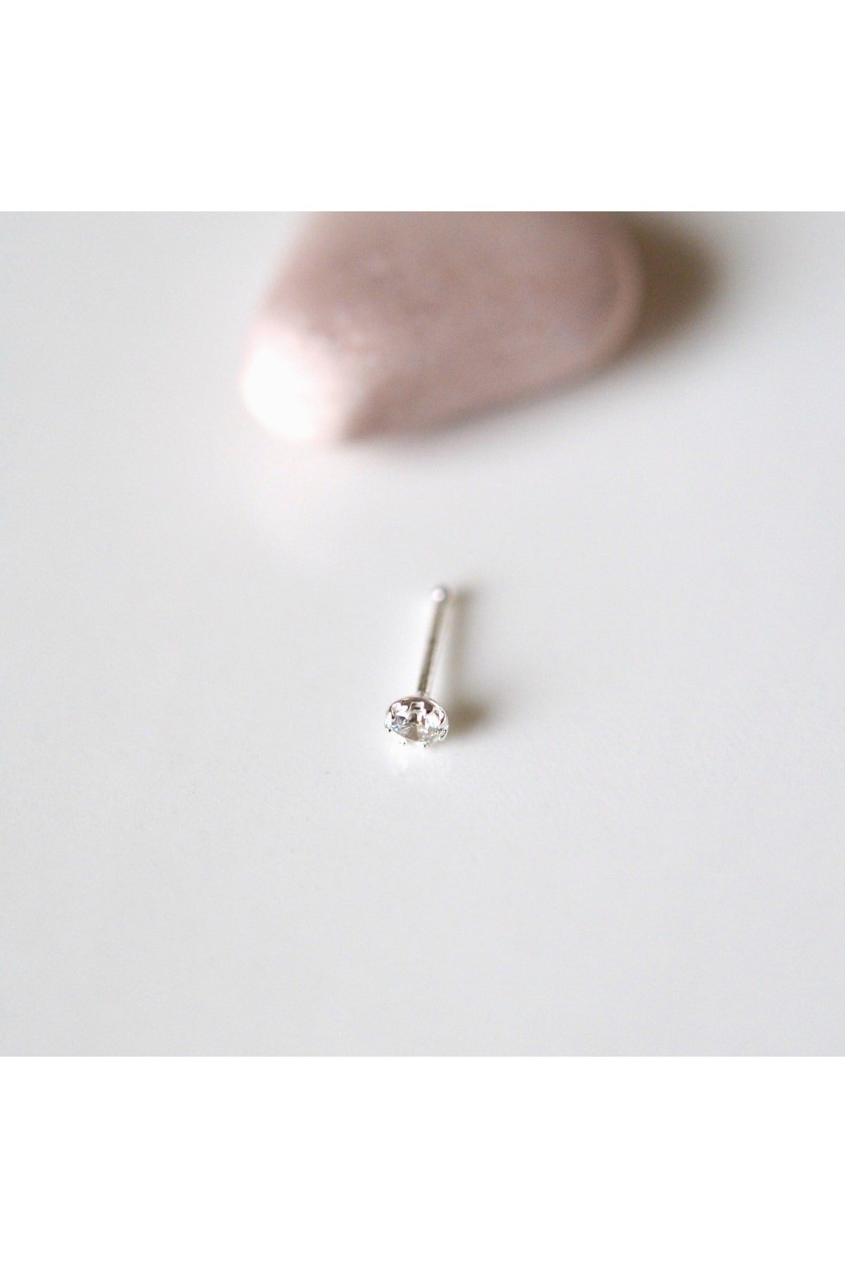 925 Ayar Tektaş Hızma Burun Piercing 2 Mm