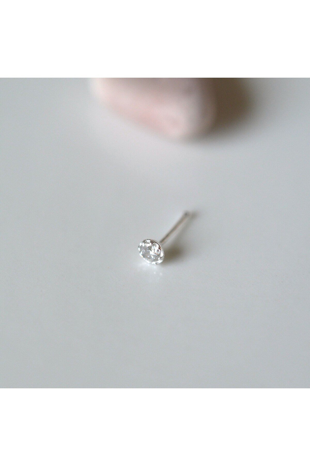 925 Ayar Tektaş Hızma Burun Piercing 3 mm