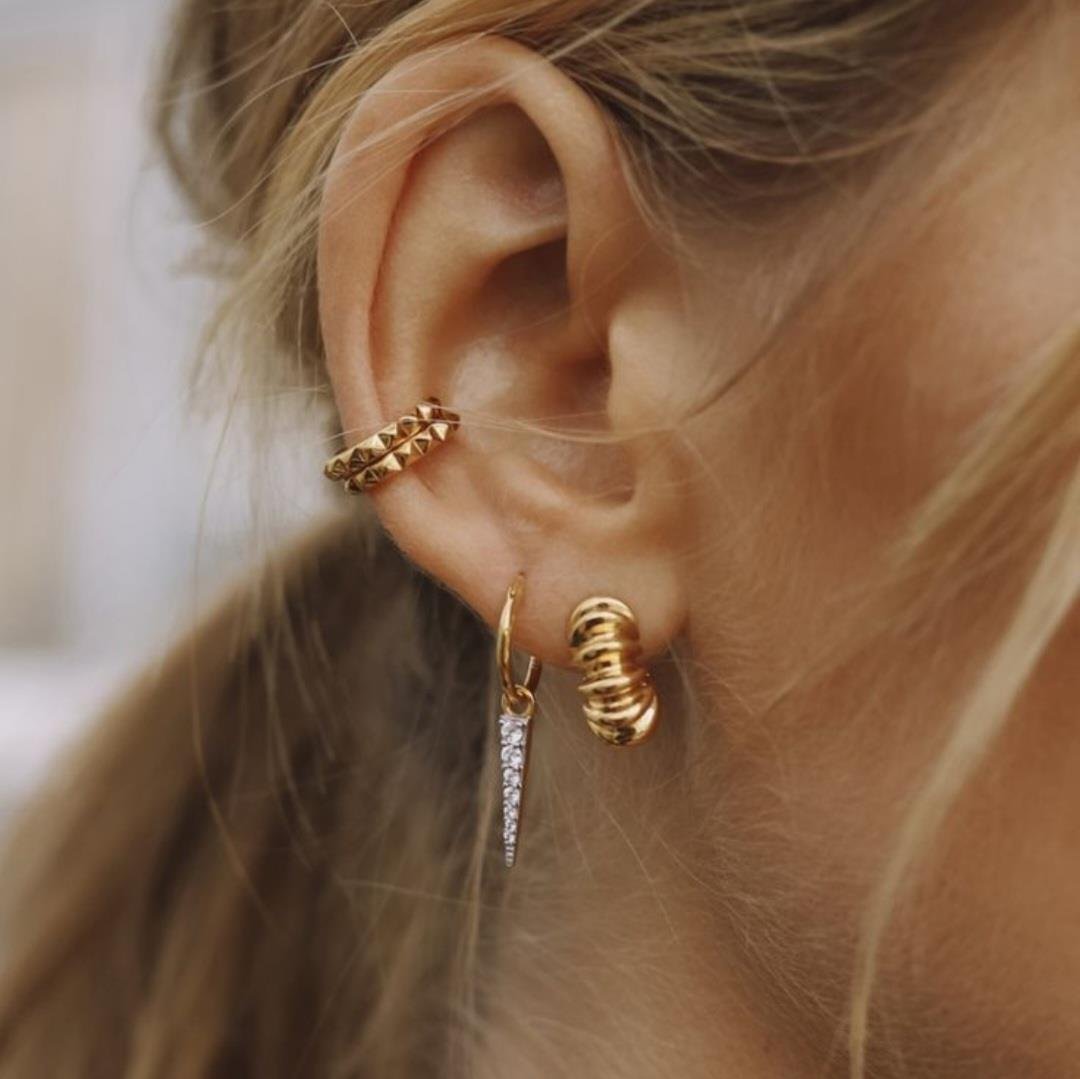 Altın Kaplama Gold İnce Earcuff Sıkıştırma Kıkırdak