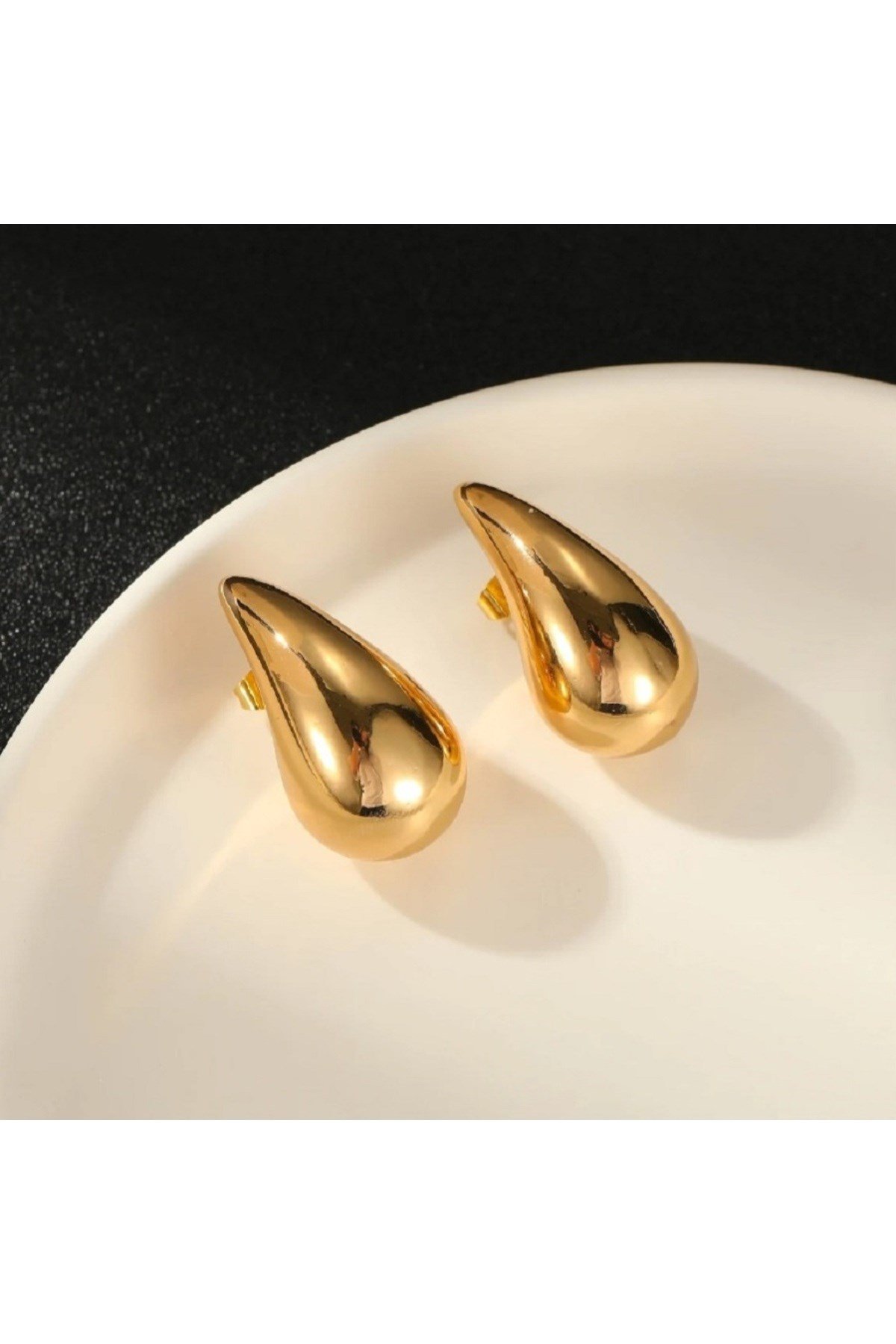 Bombeli Bottega Küpe Damla Model Küpe Gold Renk