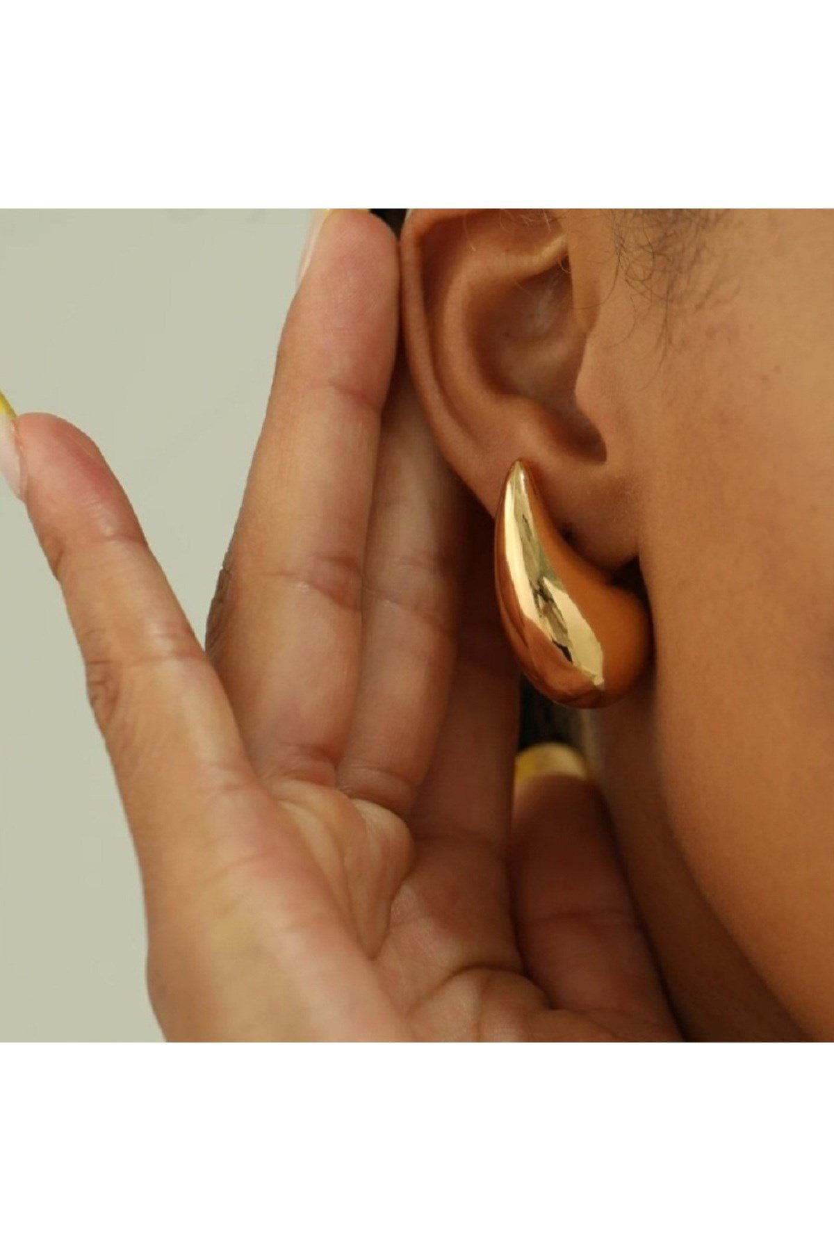 Bombeli Bottega Küpe Damla Model Küpe Gold Renk
