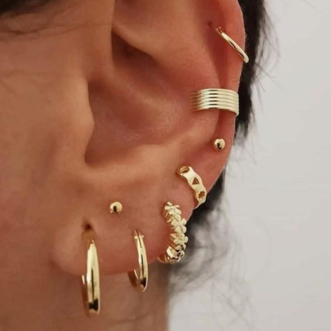 Çelik Gold Top Küpe 4 mm Çift
