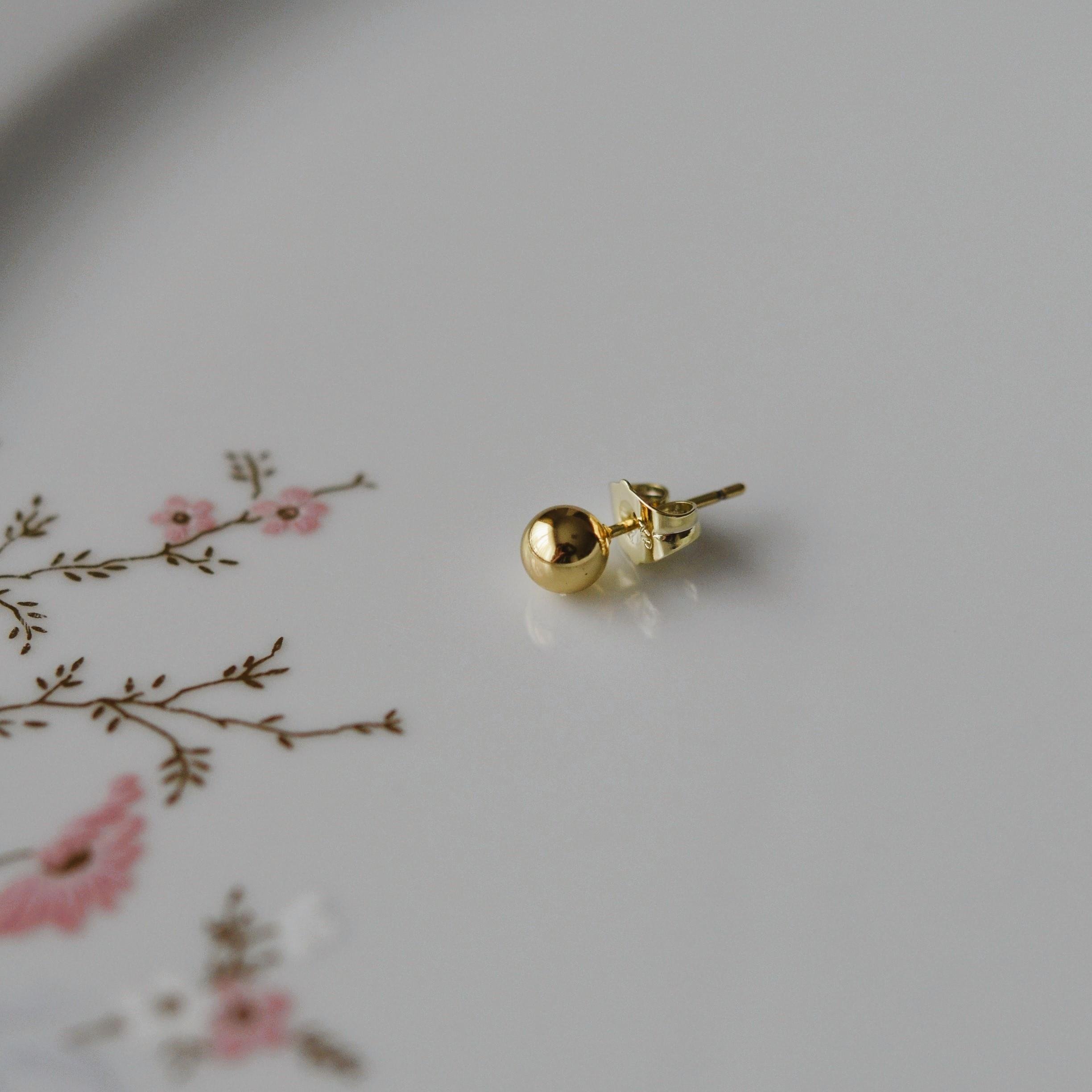 Çelik Gold Top Küpe 5 mm Tek Adet