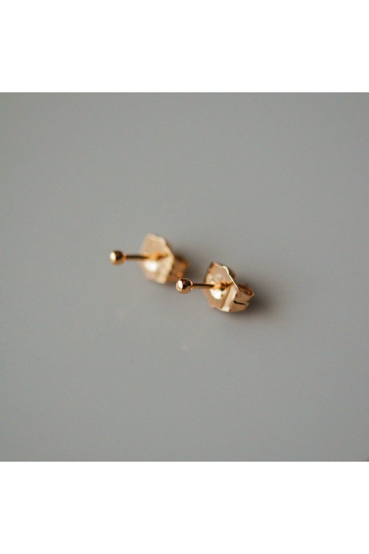 Çelik Rose Gold Top Küpe 2 mm Çift