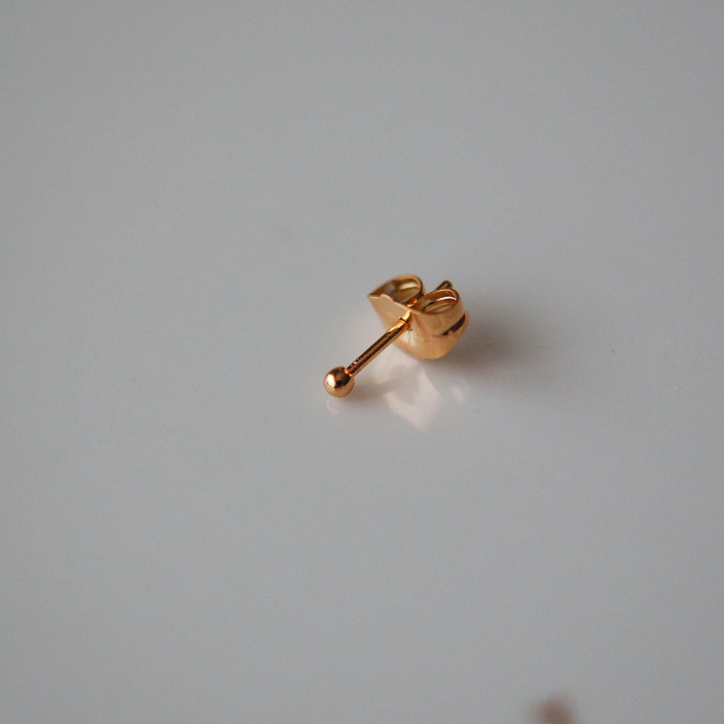 Çelik Rose Gold Top Küpe 2 mm Tek Adet