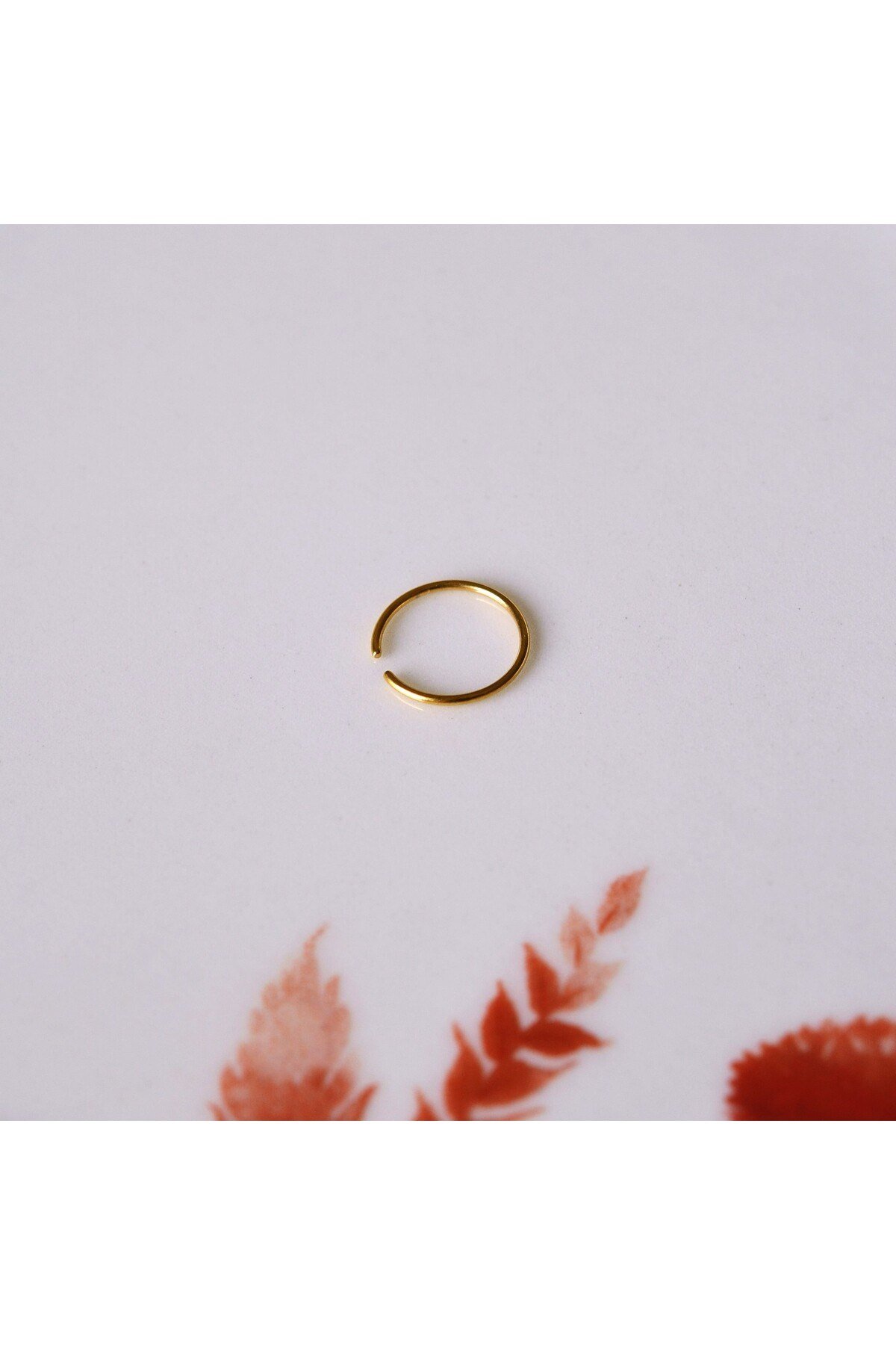 Cerrahi Çelik 10 mm Gold Renk Çelik Halka Burun Pİercing Halka Hızma