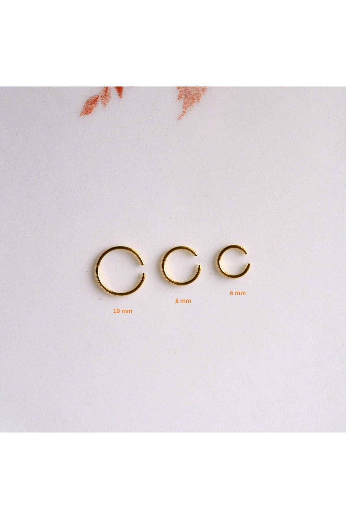 Cerrahi Çelik 10 mm Gold Renk Çelik Halka Burun Pİercing Halka Hızma
