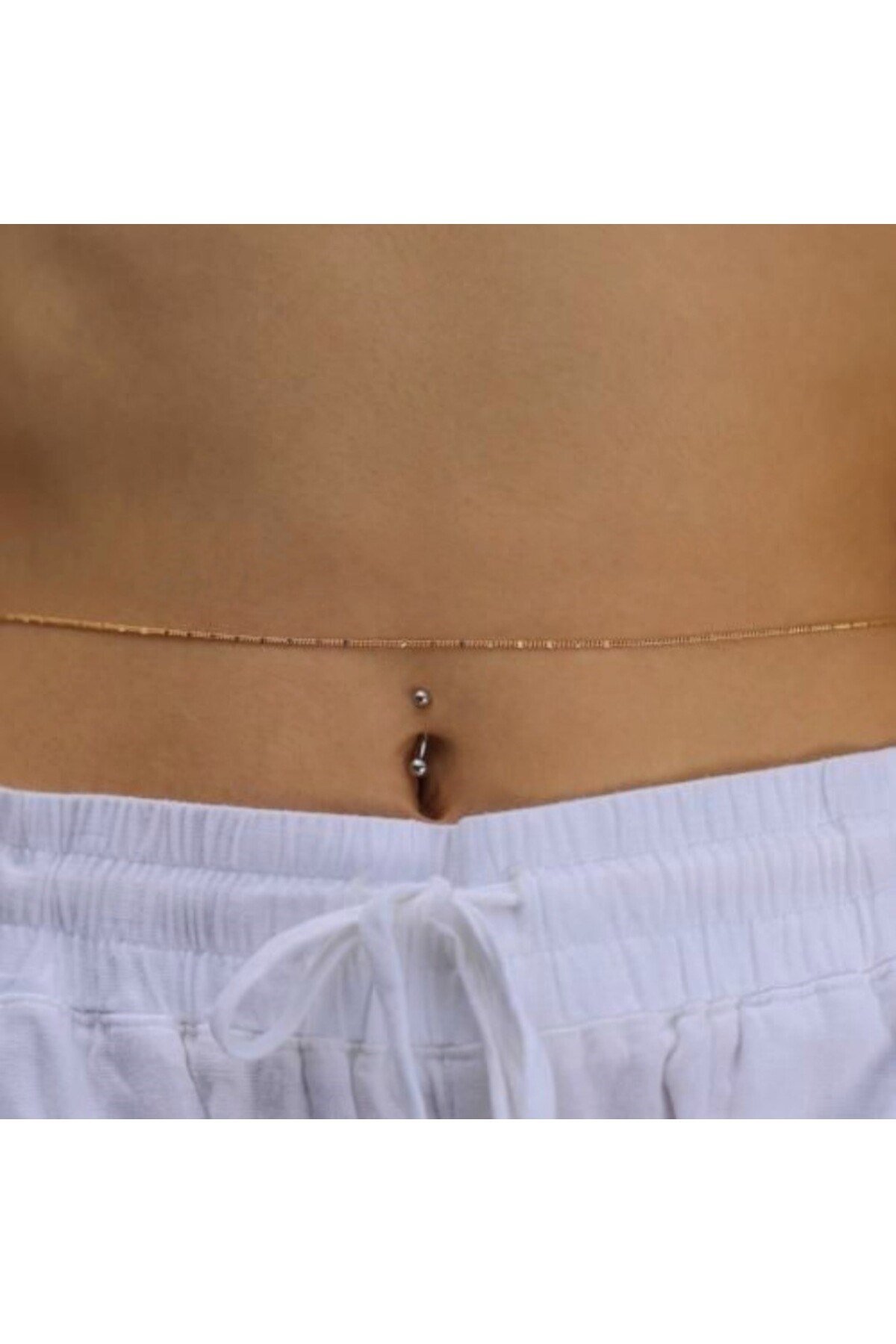 Cerrahi Çelik 8 mm İki Ucu Toplu Minimal Göbek Piercingi Silver Renkli