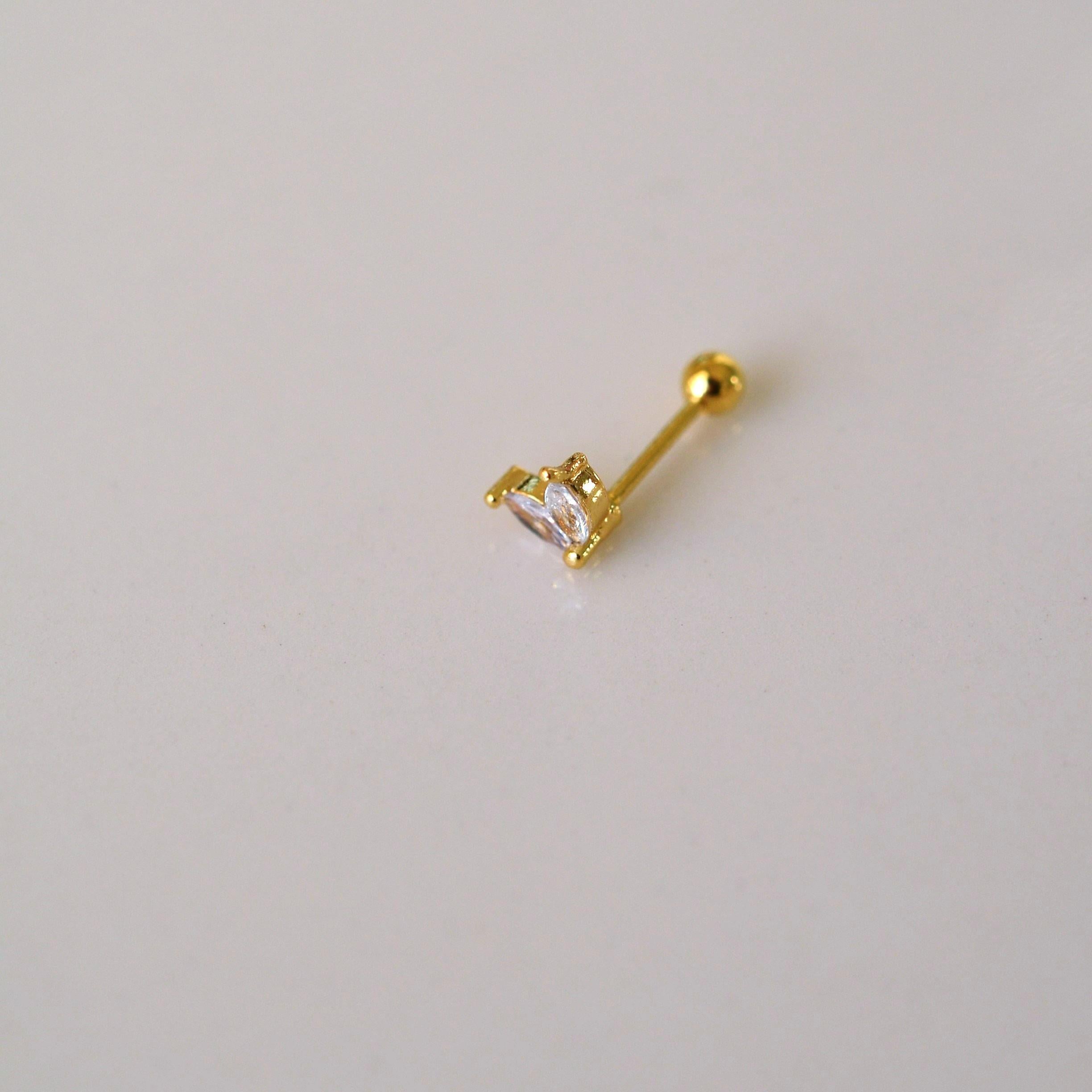 Cerrahi Çelik Çiçek Tragus Piercing Helix Kıkırdak Anti Helix Gold Renk