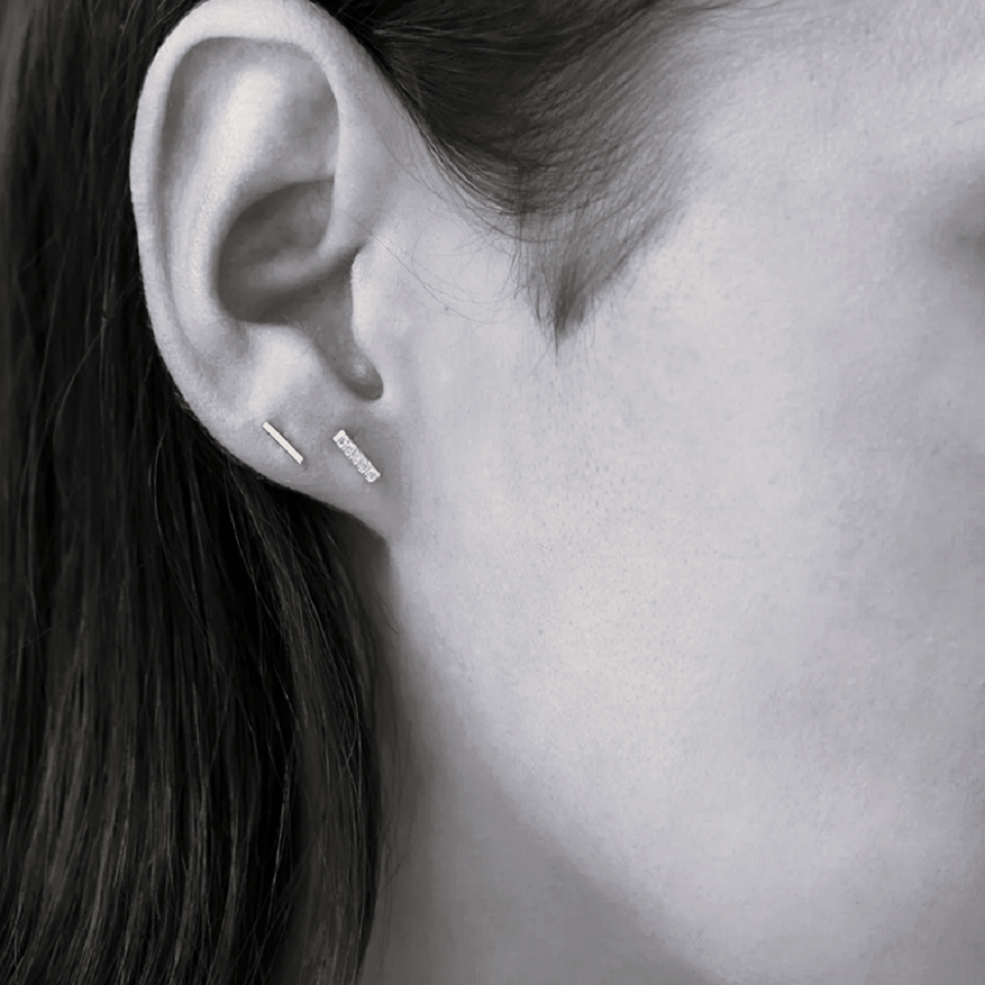 Cerrahi Çelik Düz Çubuk Tragus Piercing Helix Kıkırdak Anti Helix Silver Renk