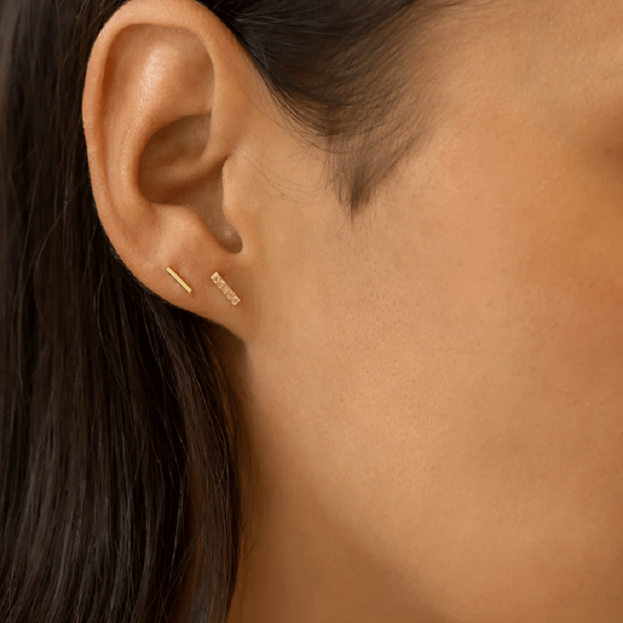 Cerrahi Çelik Düz Çubuk Tragus Piercing Helix Kıkırdak Anti Helix Gold Renk