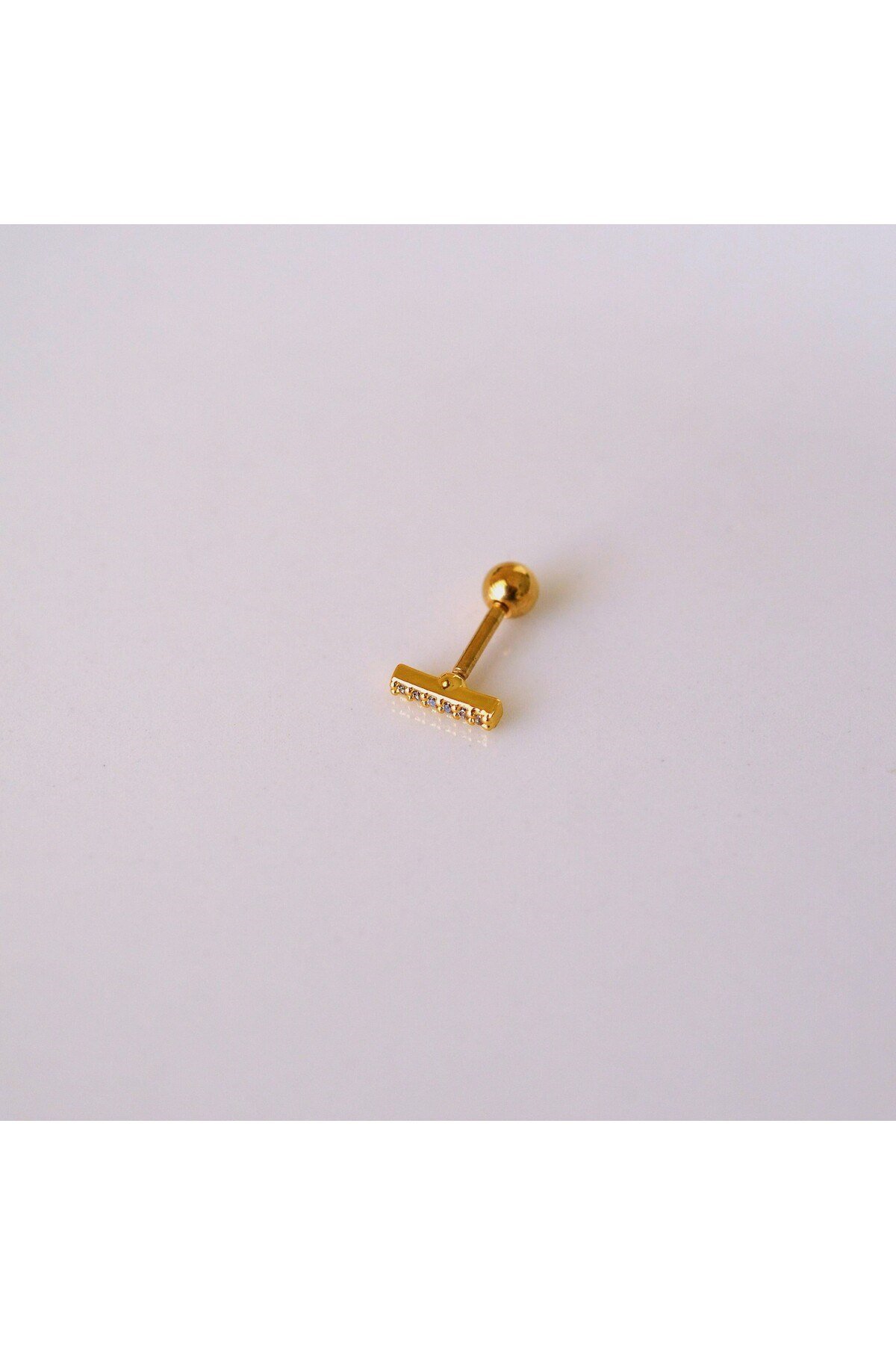 Cerrahi Çelik Düz Çubuk Tragus Piercing Helix Kıkırdak Anti Helix Gold Renk