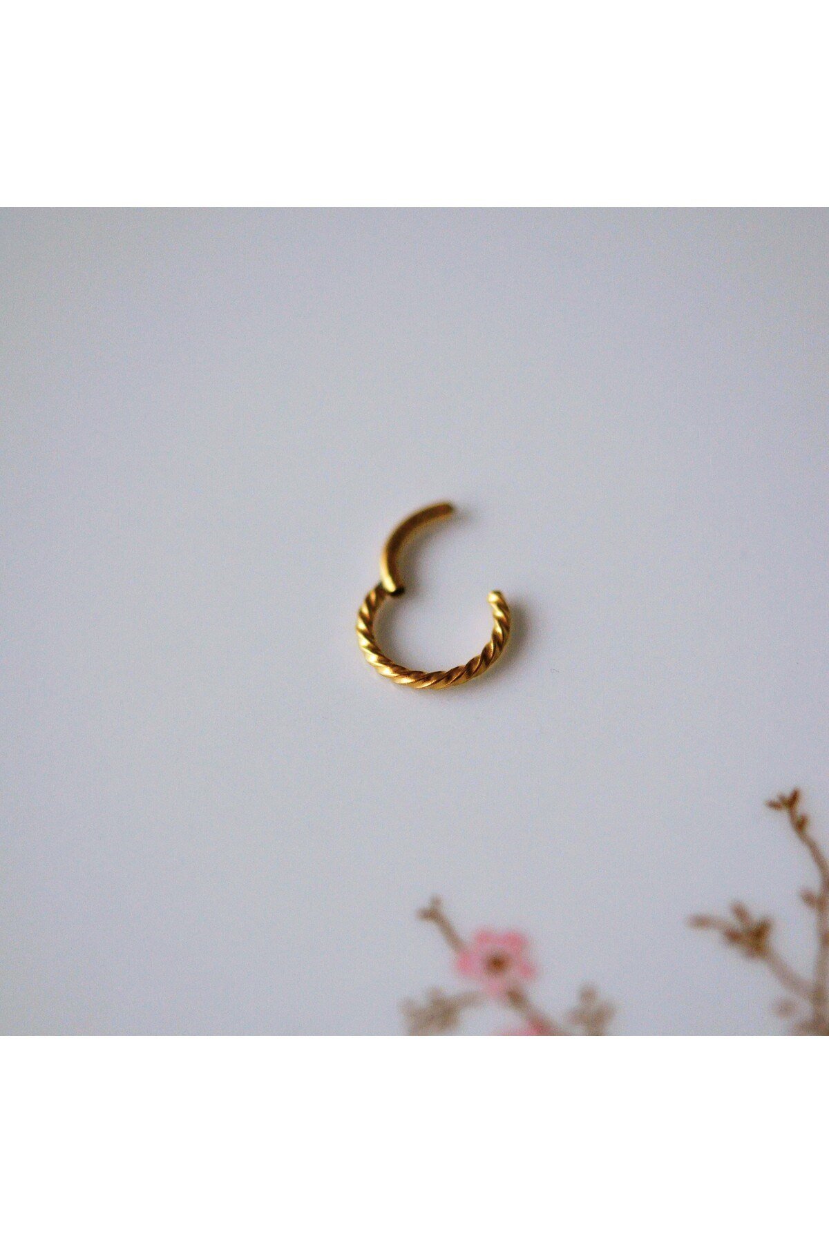 Cerrahi Çelik Gold Burgu Tragus Helix Piercing Kıkırdak