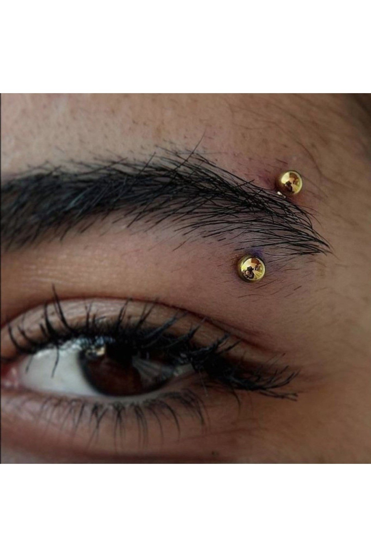 Cerrahi Çelik Gold Renkli Kaş Piercingi 6 mm