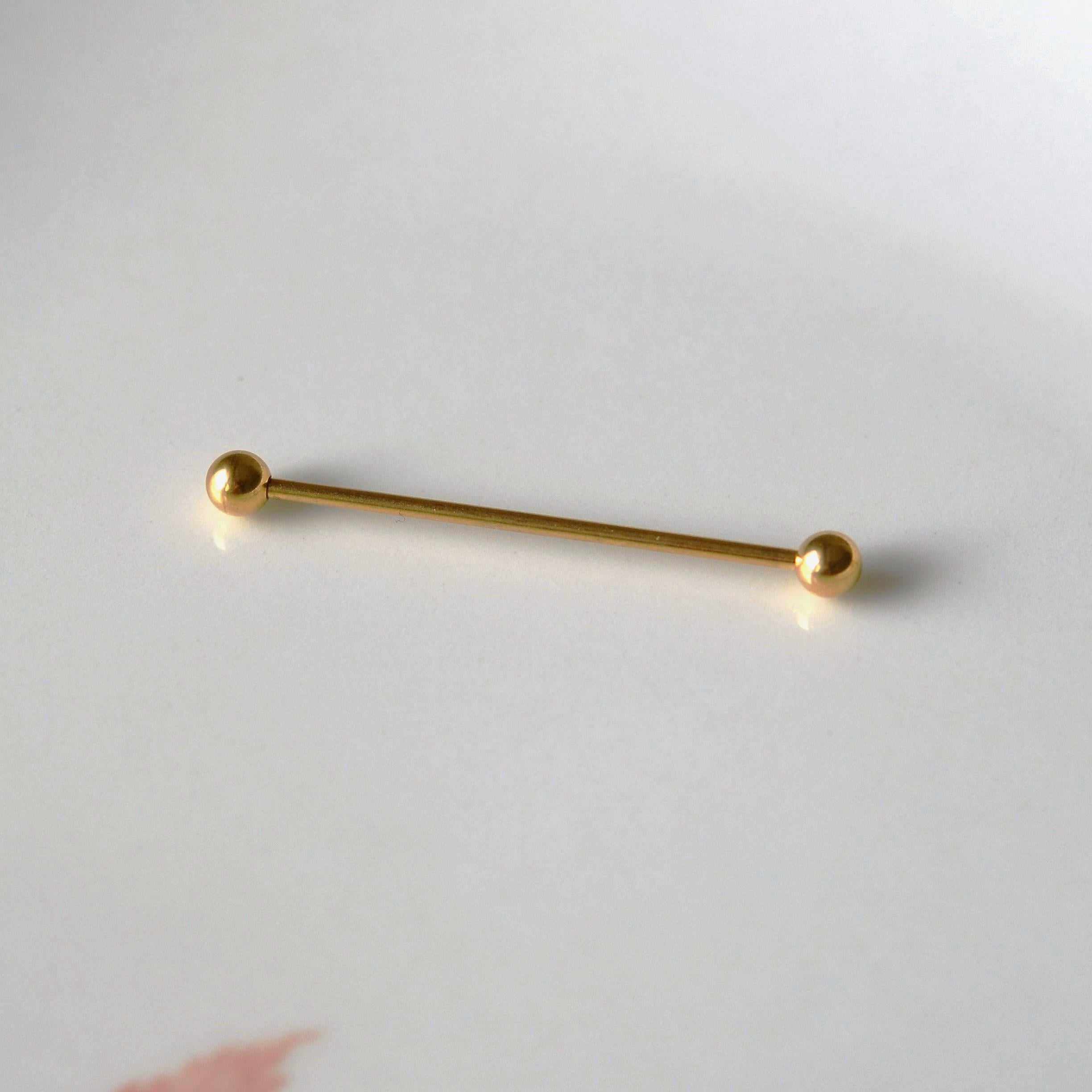 Cerrahi Çelik Industrial Piercing Köprü Piercing Gold Renk