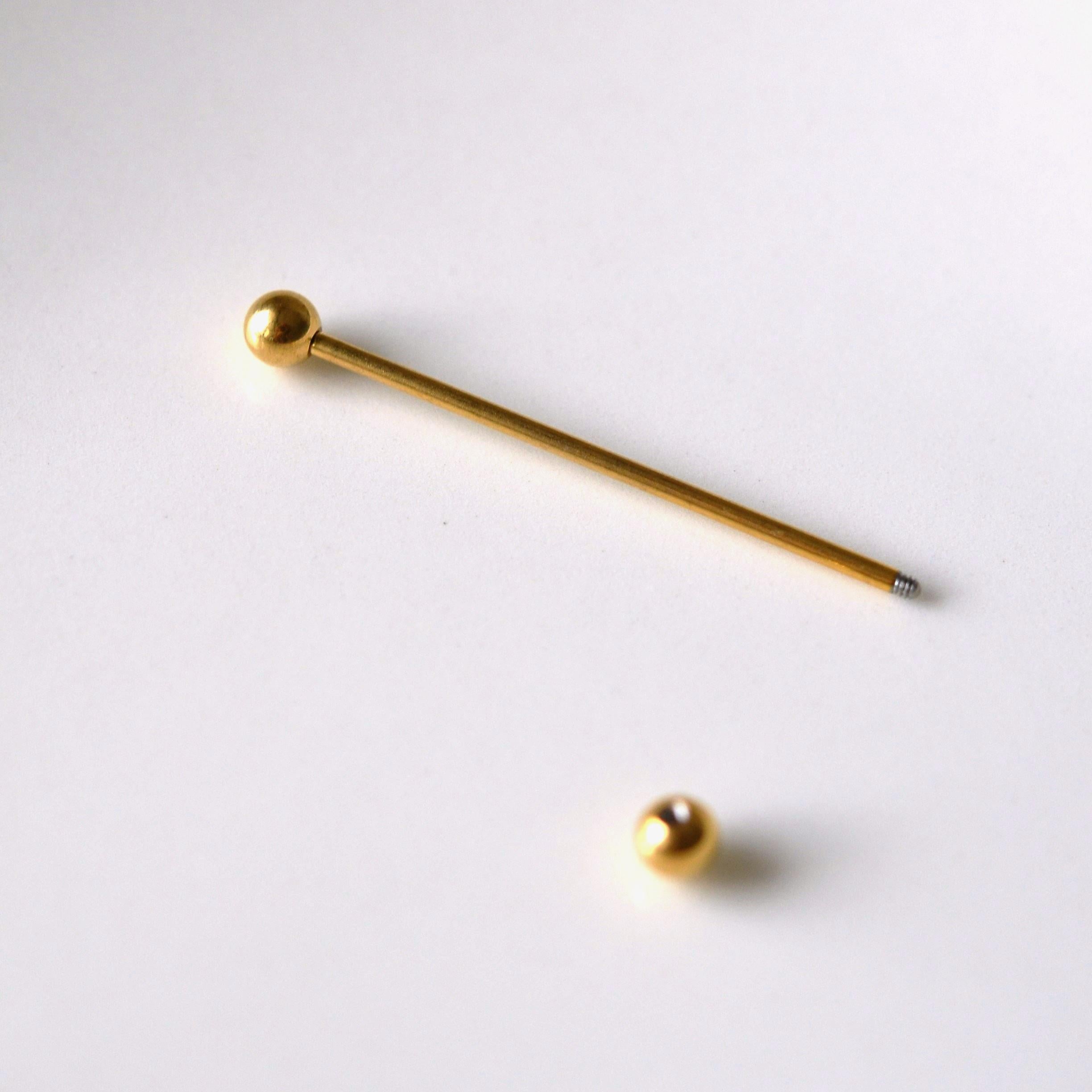 Cerrahi Çelik Industrial Piercing Köprü Piercing Gold Renk