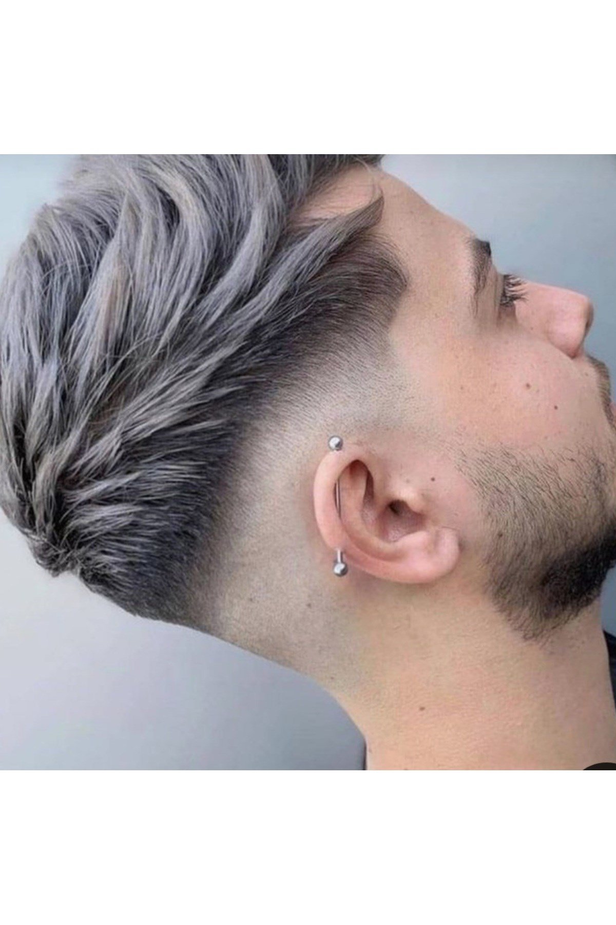 Cerrahi Çelik Industrial Piercing Köprü Piercing Silver Renk