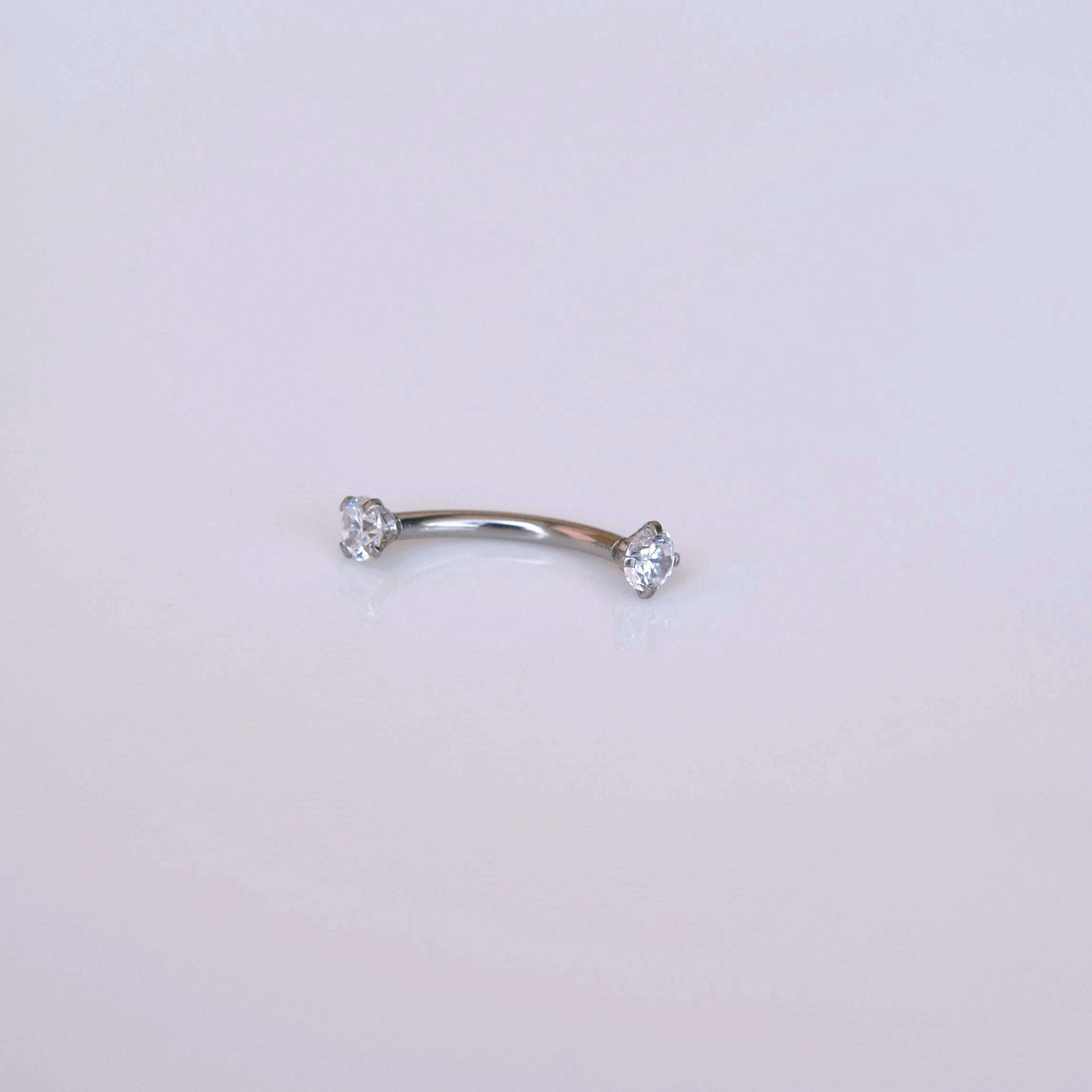 Cerrahi Çelik Küçük Taşlı Göbek Piercingi Silver Renk Minimal Ürün