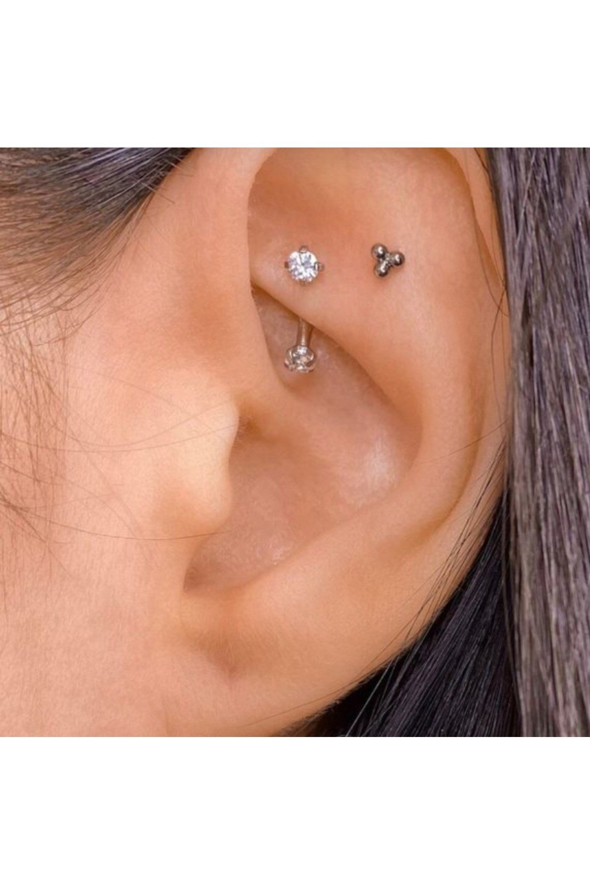 Cerrahi Çelik Küçük Taşlı Göbek Piercingi Silver Renk Minimal Ürün
