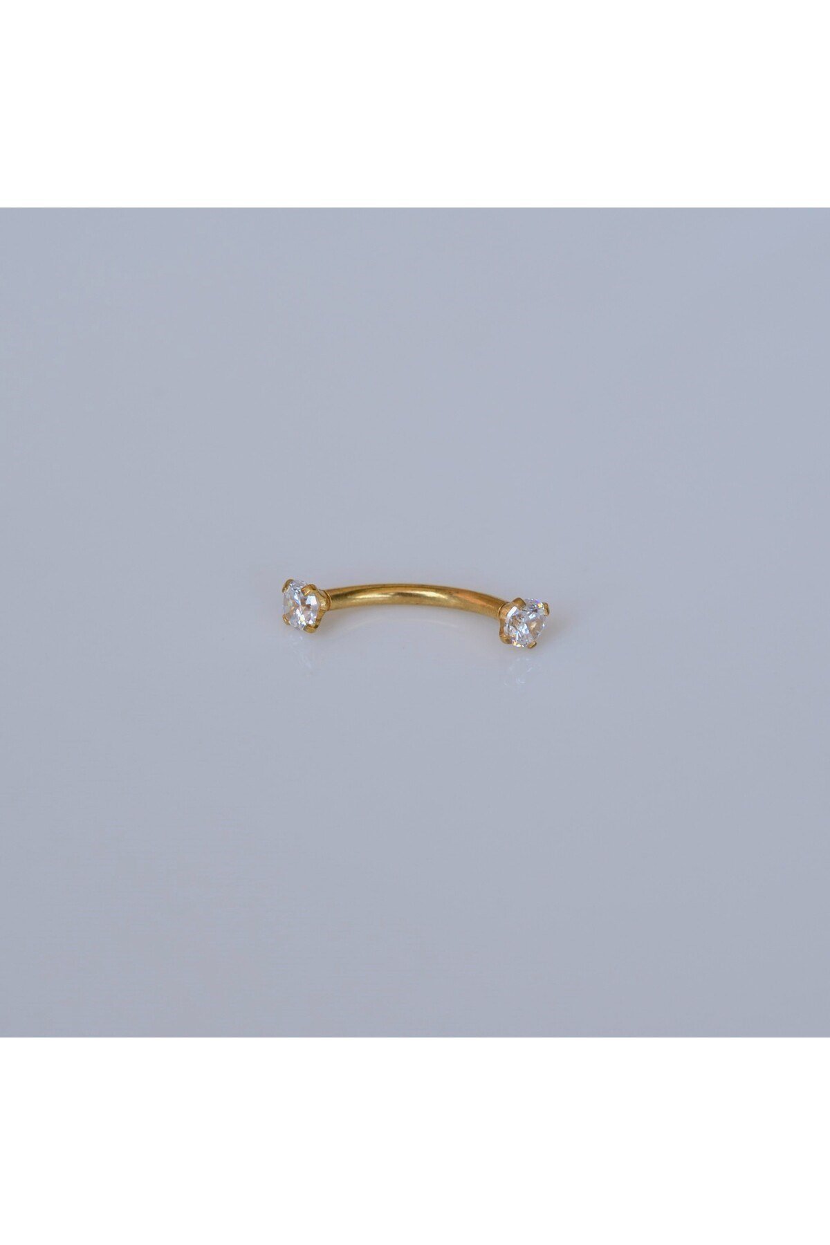 Cerrahi Çelik Küçük Taşlı Göbek Piercingi Gold Renk Minimal Ürün