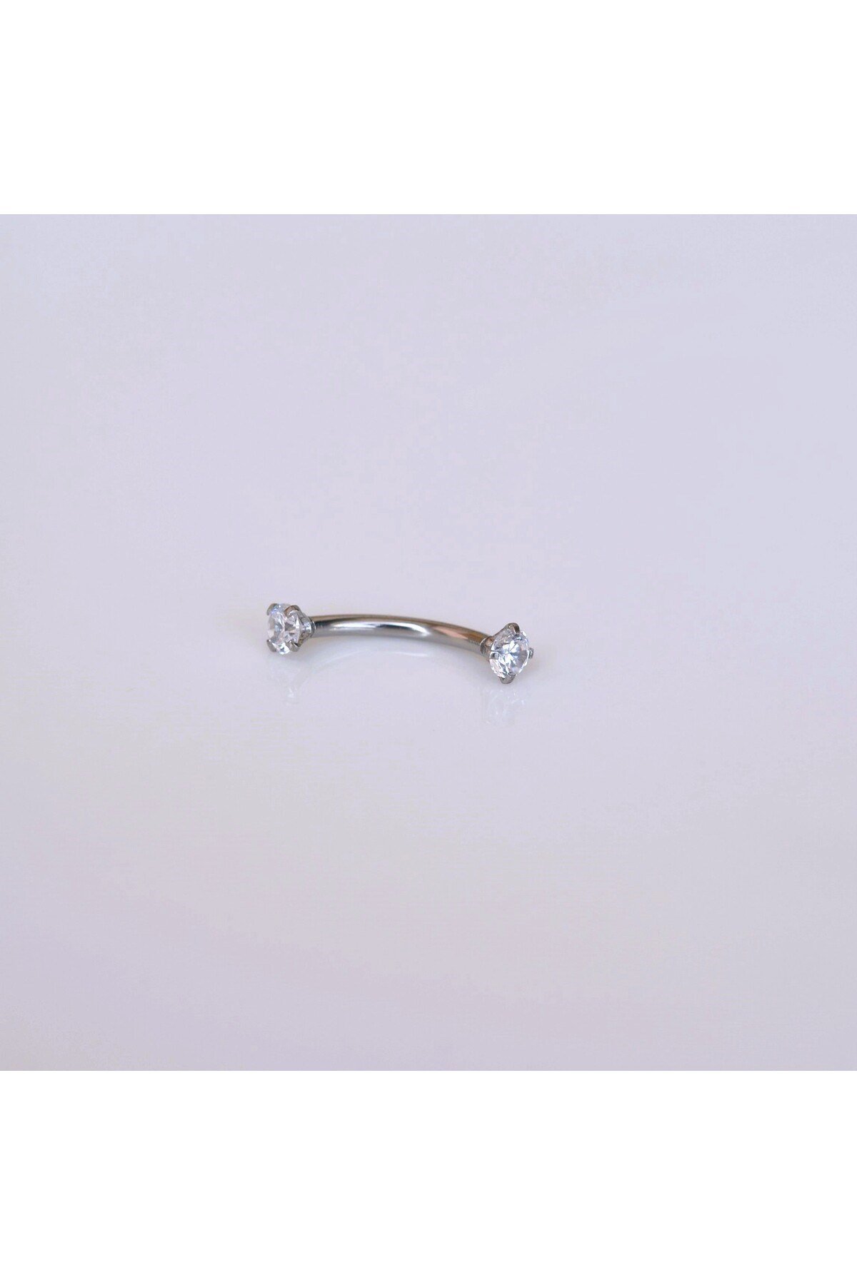 Cerrahi Çelik Küçük Taşlı Göbek Piercingi Silver Renk Minimal Ürün