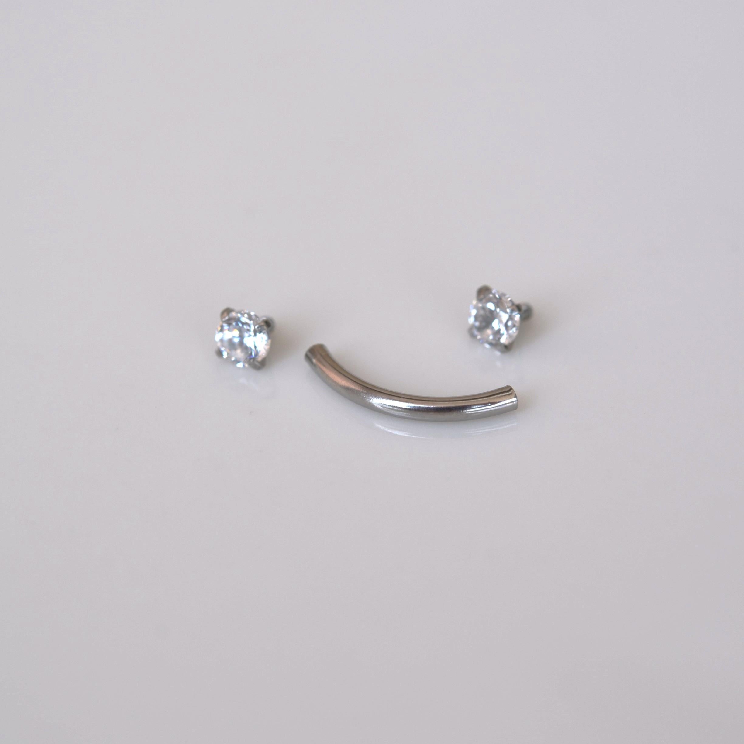 Cerrahi Çelik Küçük Taşlı Göbek Piercingi Silver Renk Minimal Ürün