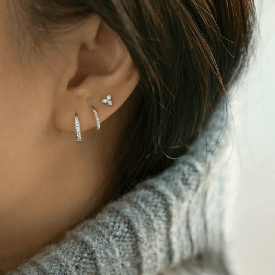 Cerrahi Çelik Mini Üçtaş Tragus Piercing Helix Kıkırdak Gold Renk