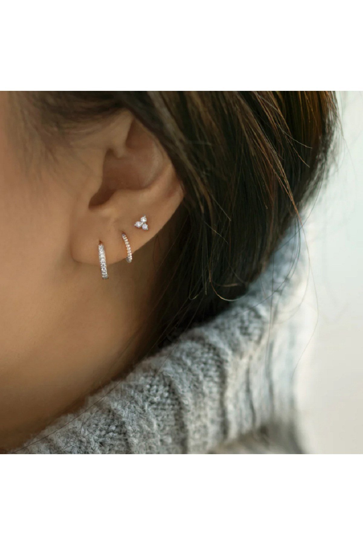 Cerrahi Çelik Mini Üçtaş Tragus Piercing Helix Kıkırdak Gold Renk