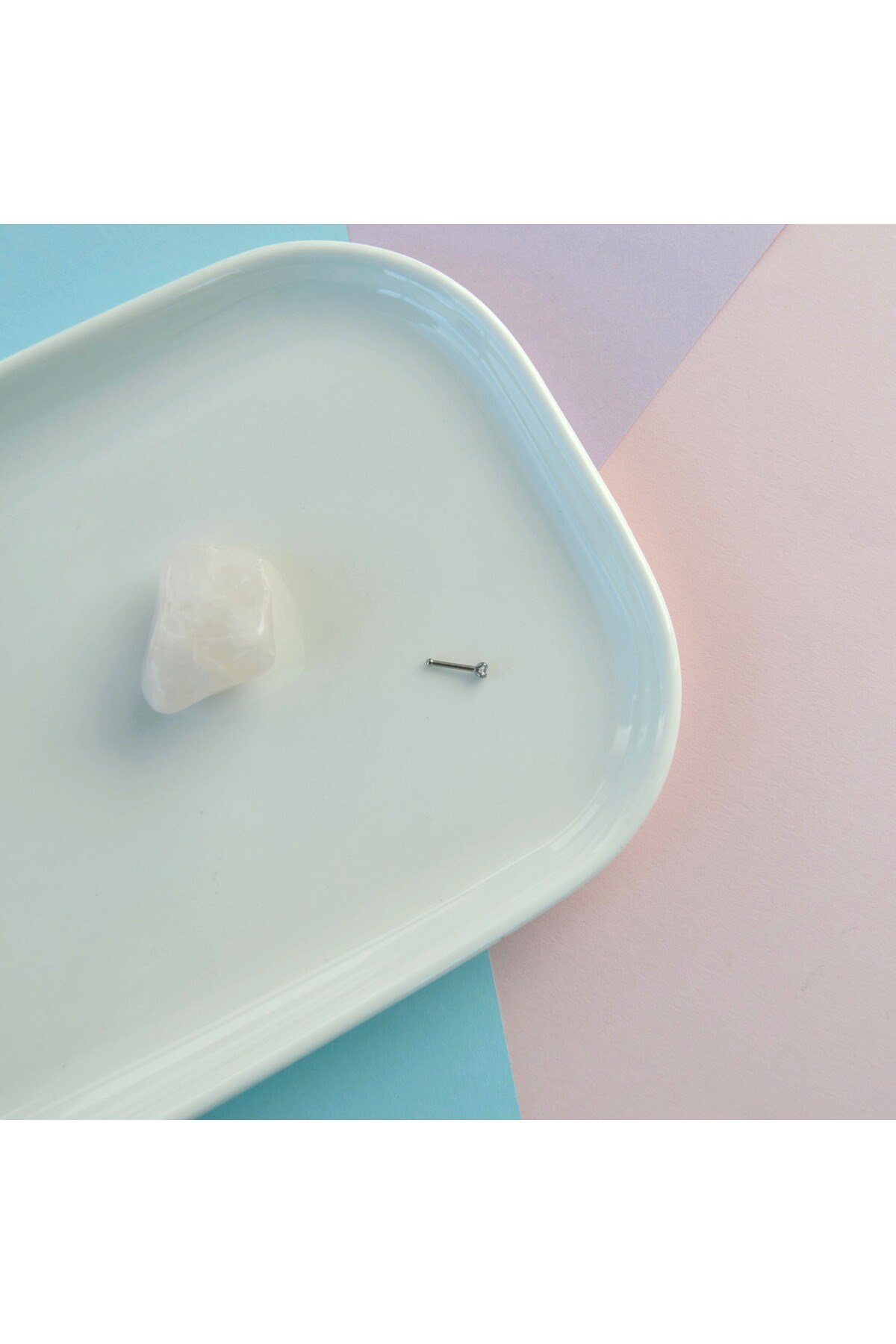 Cerrahi Çelik Minik Tektaş Burun Piercing Hızma 3 mm Taşlı