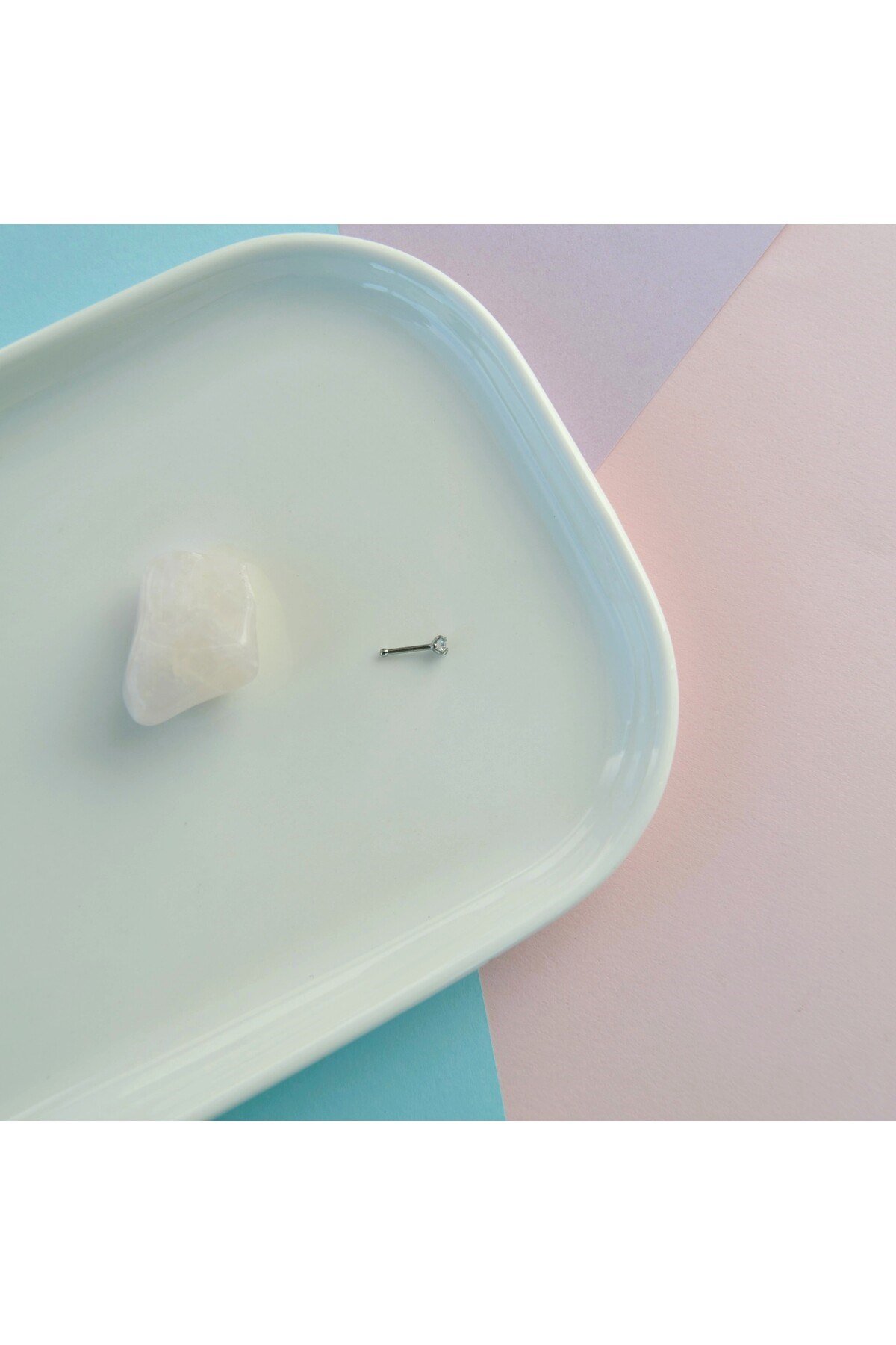 Cerrahi Çelik Minik Tektaş Burun Piercing Hızma 2 mm Taşlı