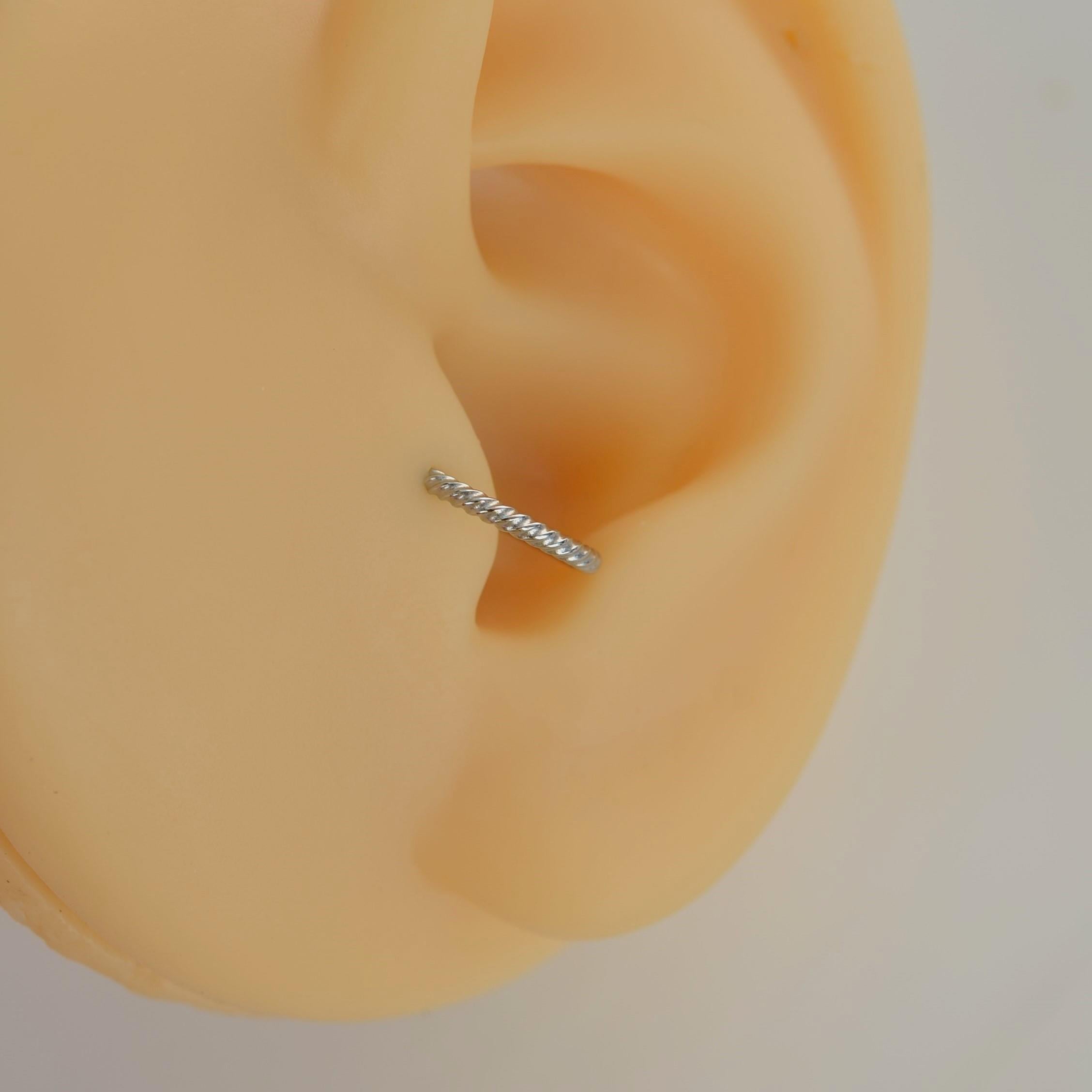 Cerrahi Çelik Silver Renk Burgu Tragus Helix Piercing Kıkırdak