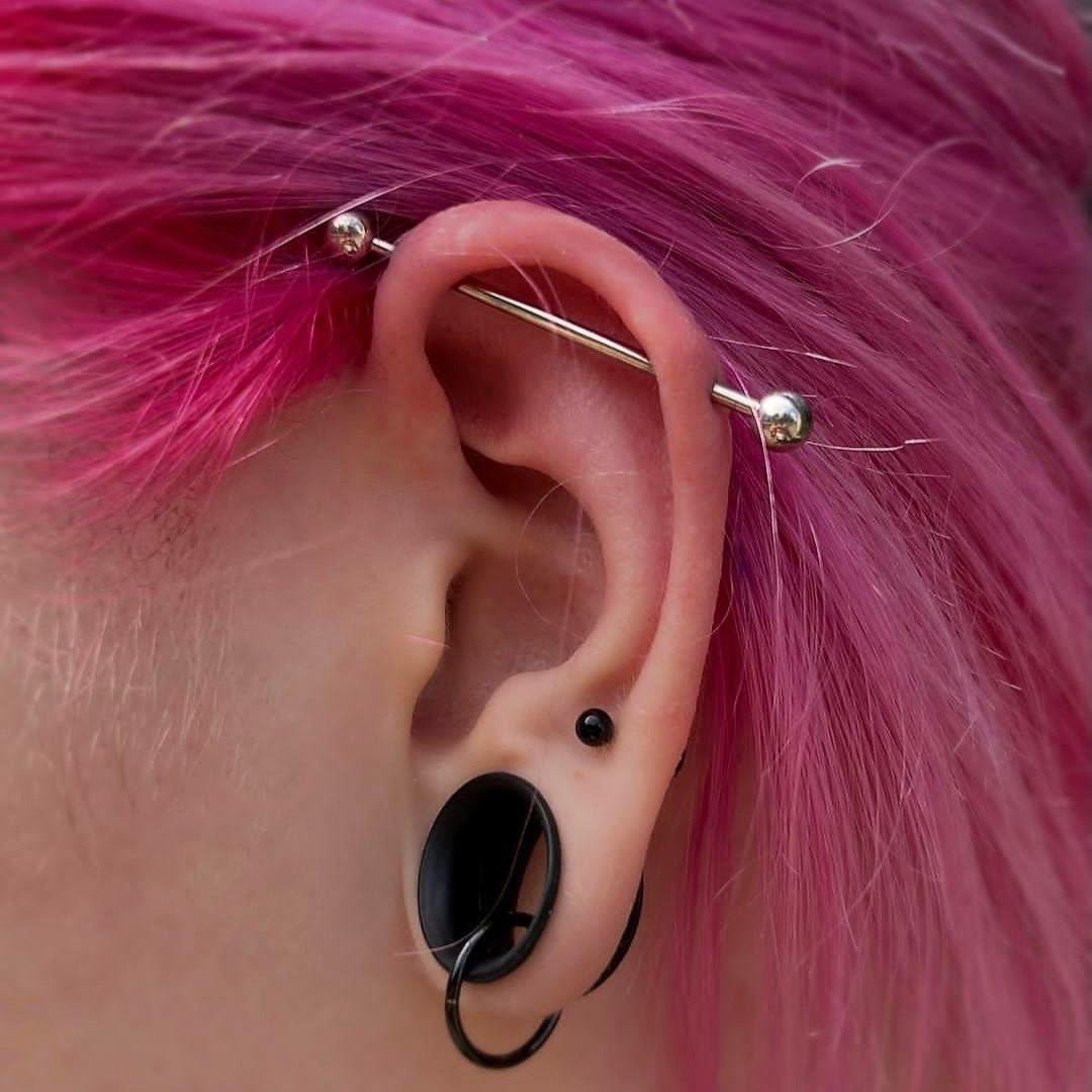 Cerrahi Çelik Top Piercing Tragus Helix Lob Conch Kııkırdak 8 mm Siyah Renk