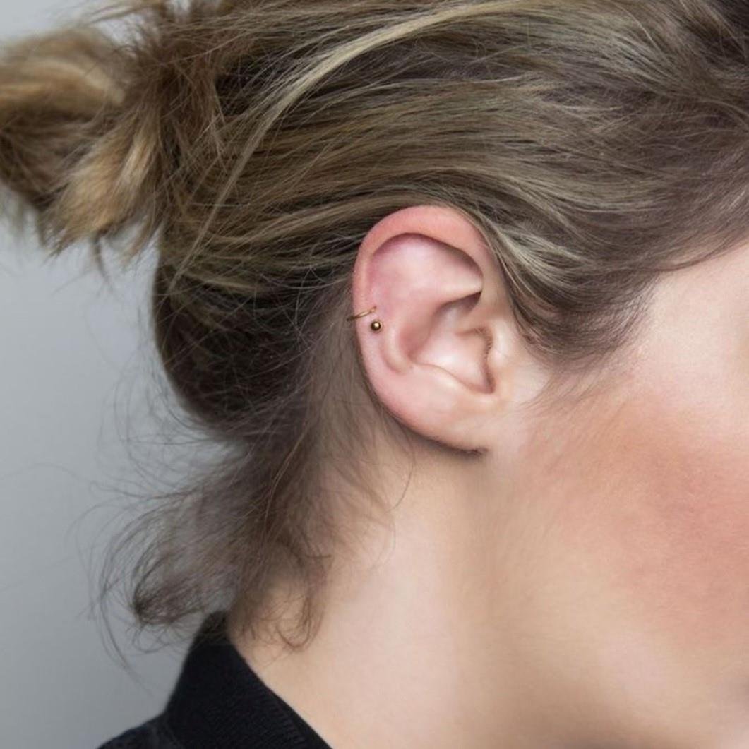 Cerrahi Çelik Top Piercing Tragus Helix Lob Conch Kııkırdak 6 mm Gold Renk