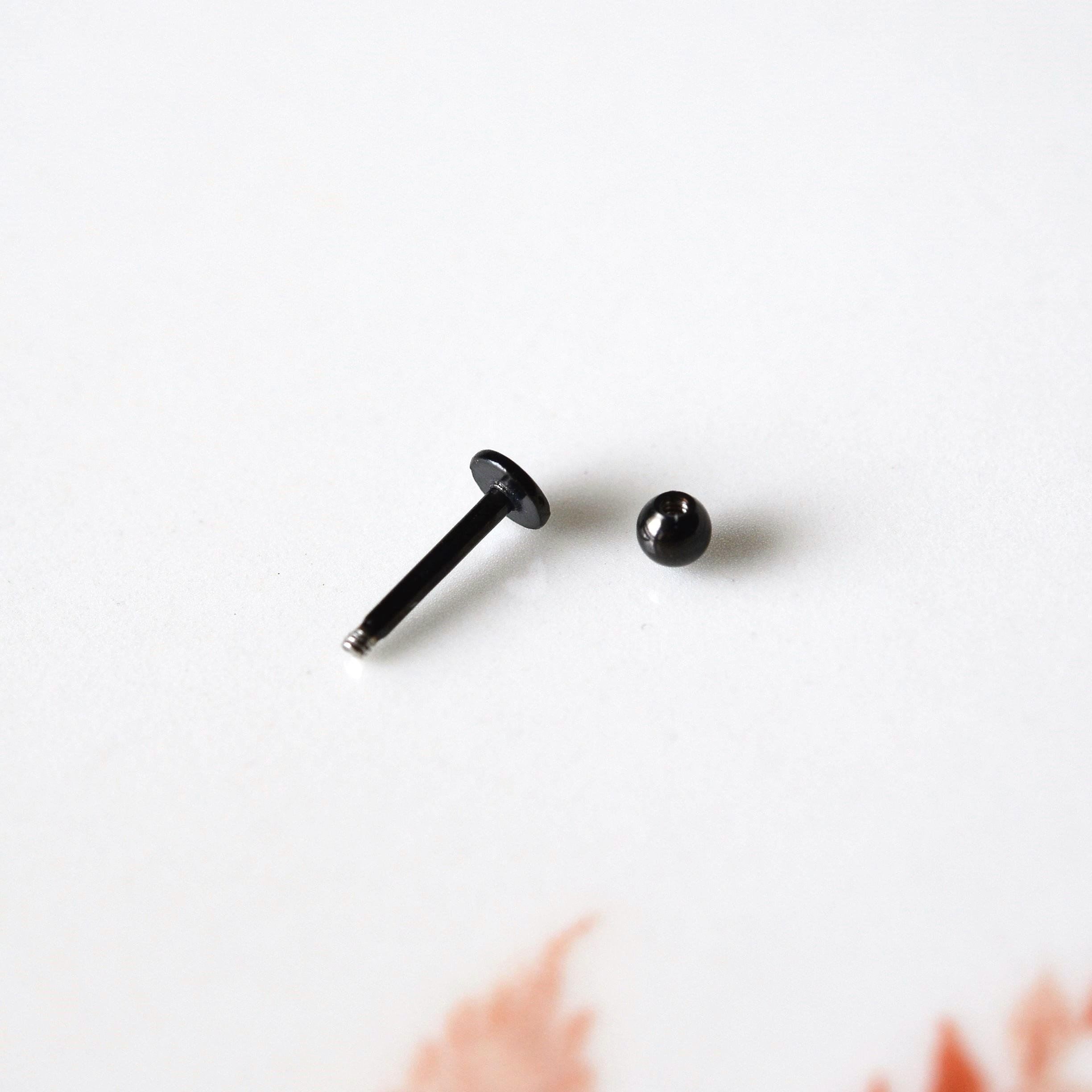 Cerrahi Çelik Top Piercing Tragus Helix Lob Conch Kııkırdak 8 mm Siyah Renk