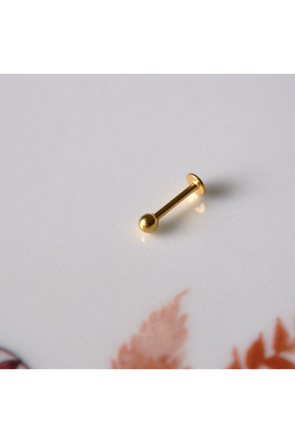 Cerrahi Çelik Top Piercing Tragus Helix Lob Conch Kııkırdak 8 mm Gold Renk