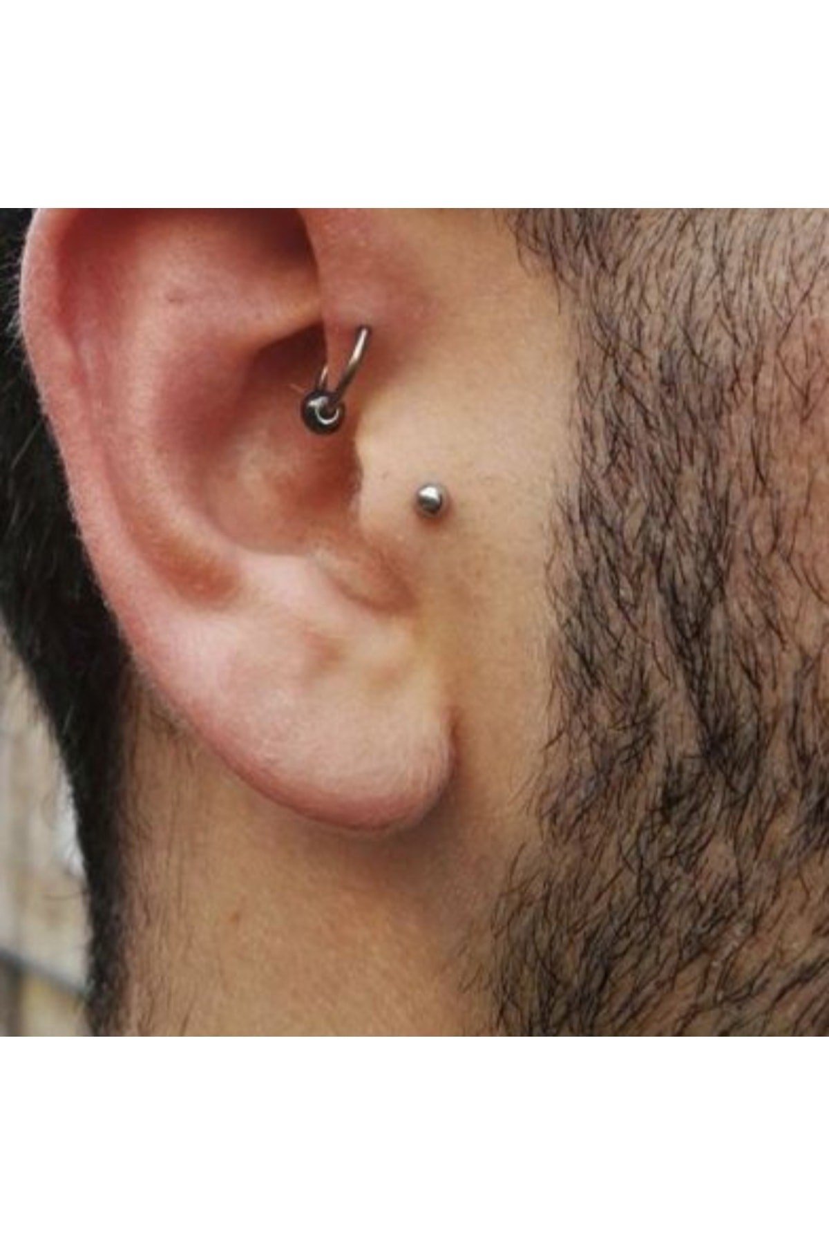 Cerrahi Çelik Top Piercing Tragus Helix Lob Conch Kııkırdak 8 Mm Silver Renk