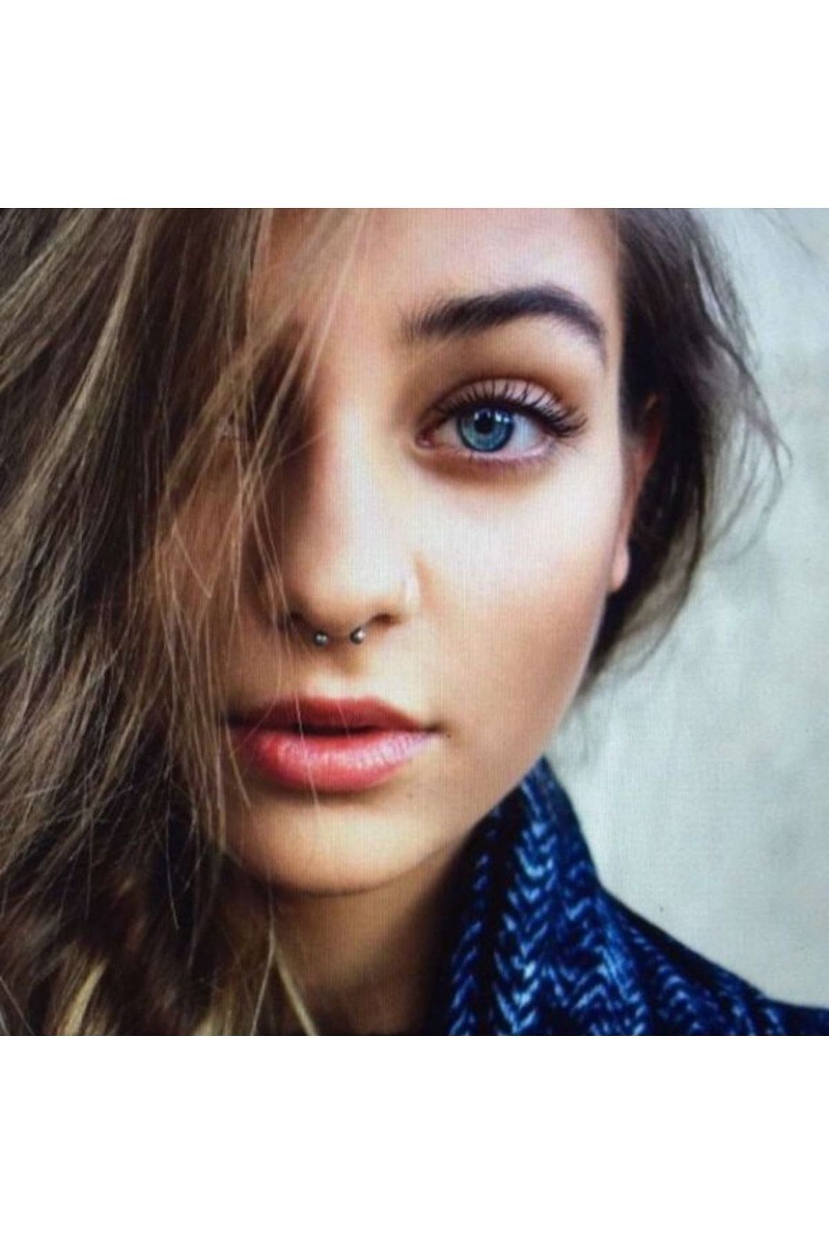 Cerrahi Çelik Ucu Toplu Burun Piercingi 8 Mm Silver Renk