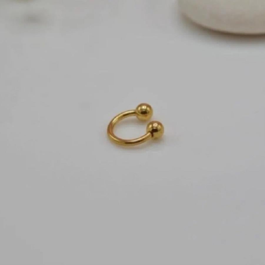 Cerrahi Çelik Ucu Toplu Burun Piercingi 8 mm Silver Renk