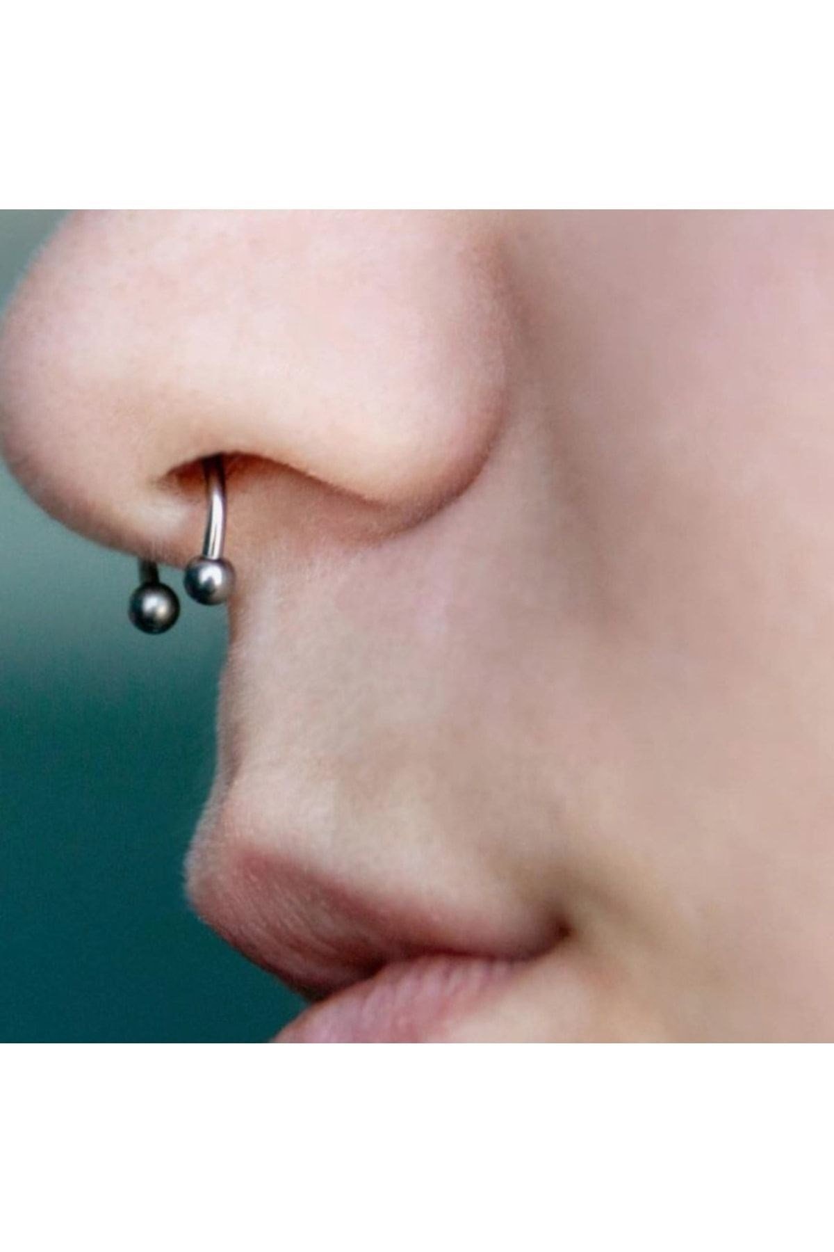 Cerrahi Çelik Ucu Toplu Burun Piercingi 8 Mm Silver Renk