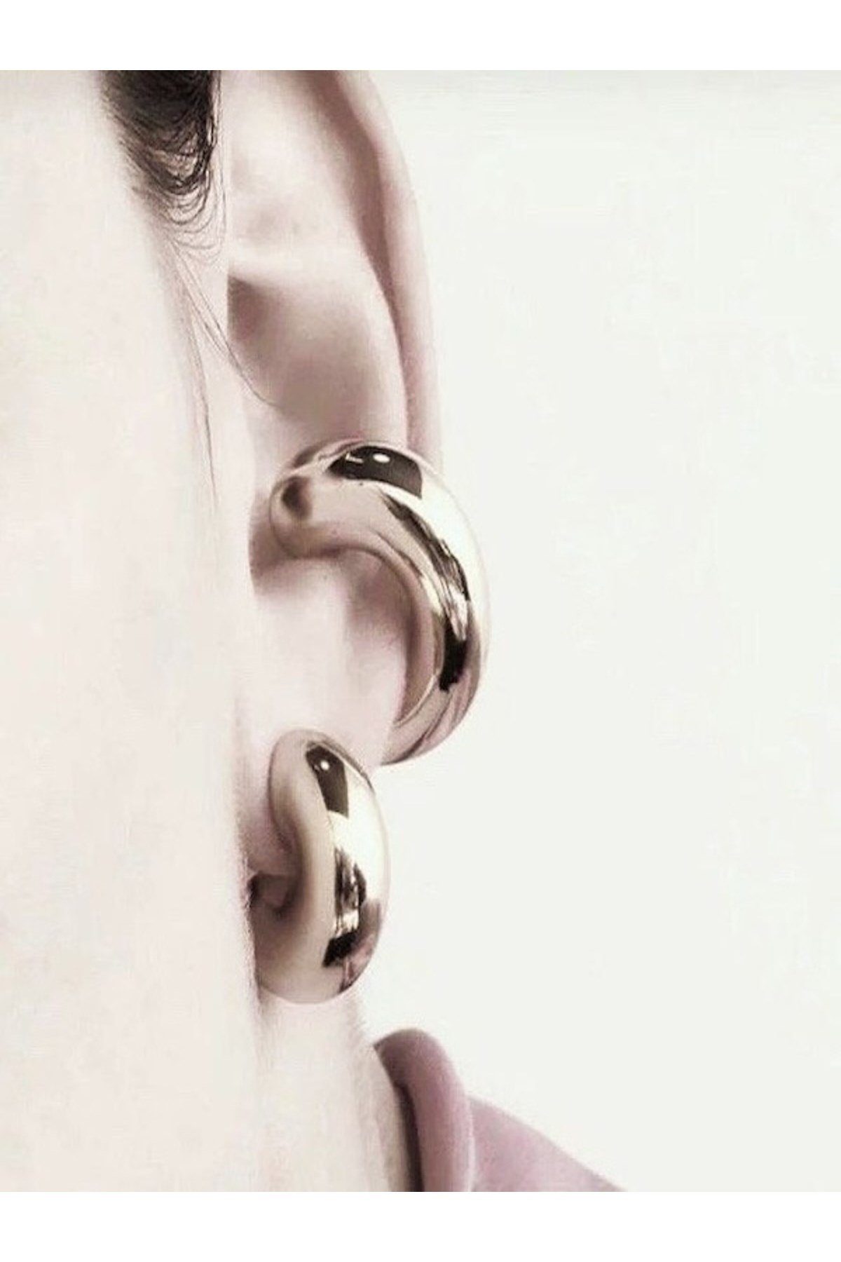 Chunky Earcuff Bombeli Earcuff Silver Renk