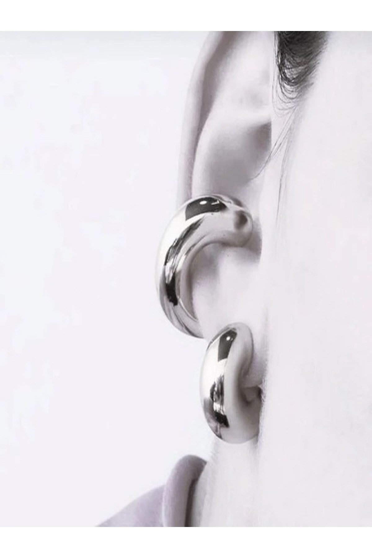 Chunky Earcuff Bombeli Earcuff Silver Renk
