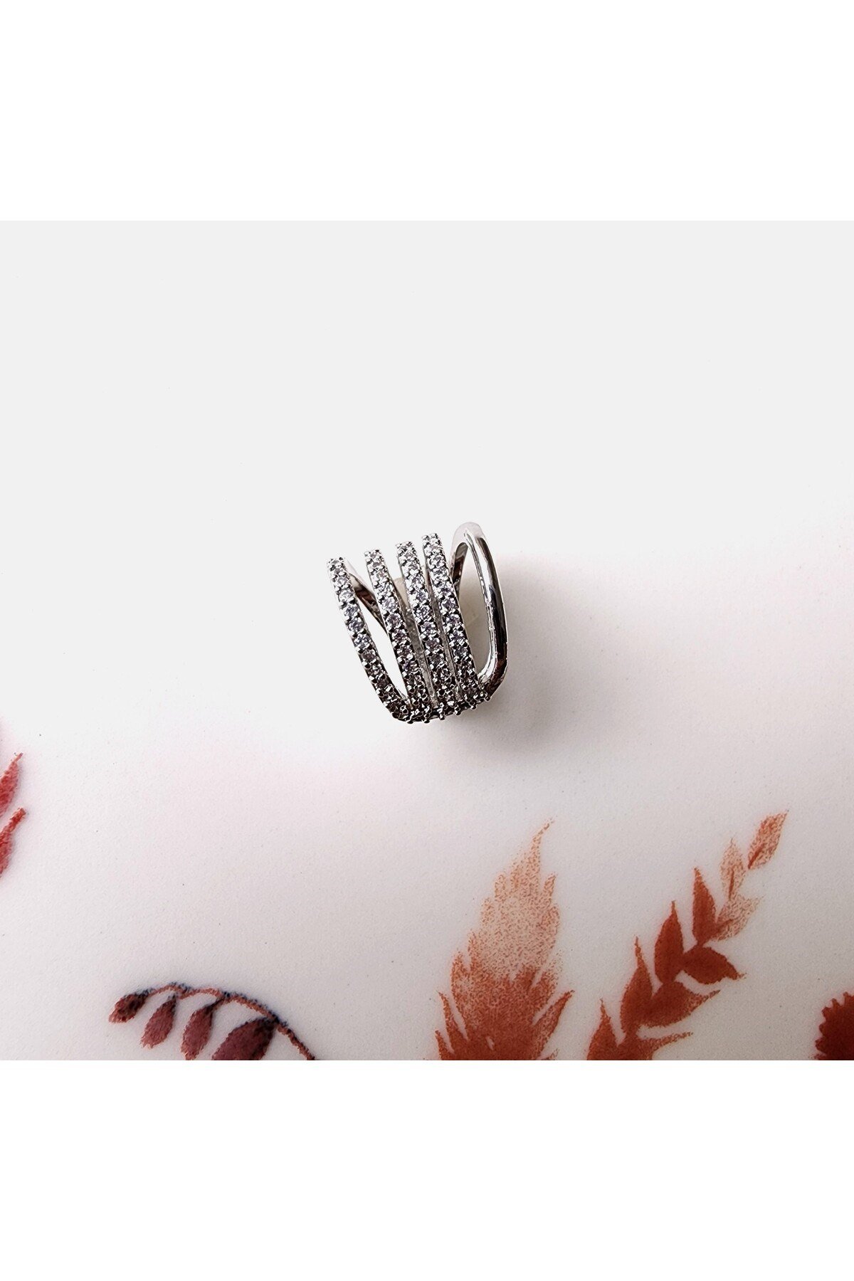 Çoklu Earcuff Gümüş Renkli Sıkıştırmalı Kıkırdak Küpesi