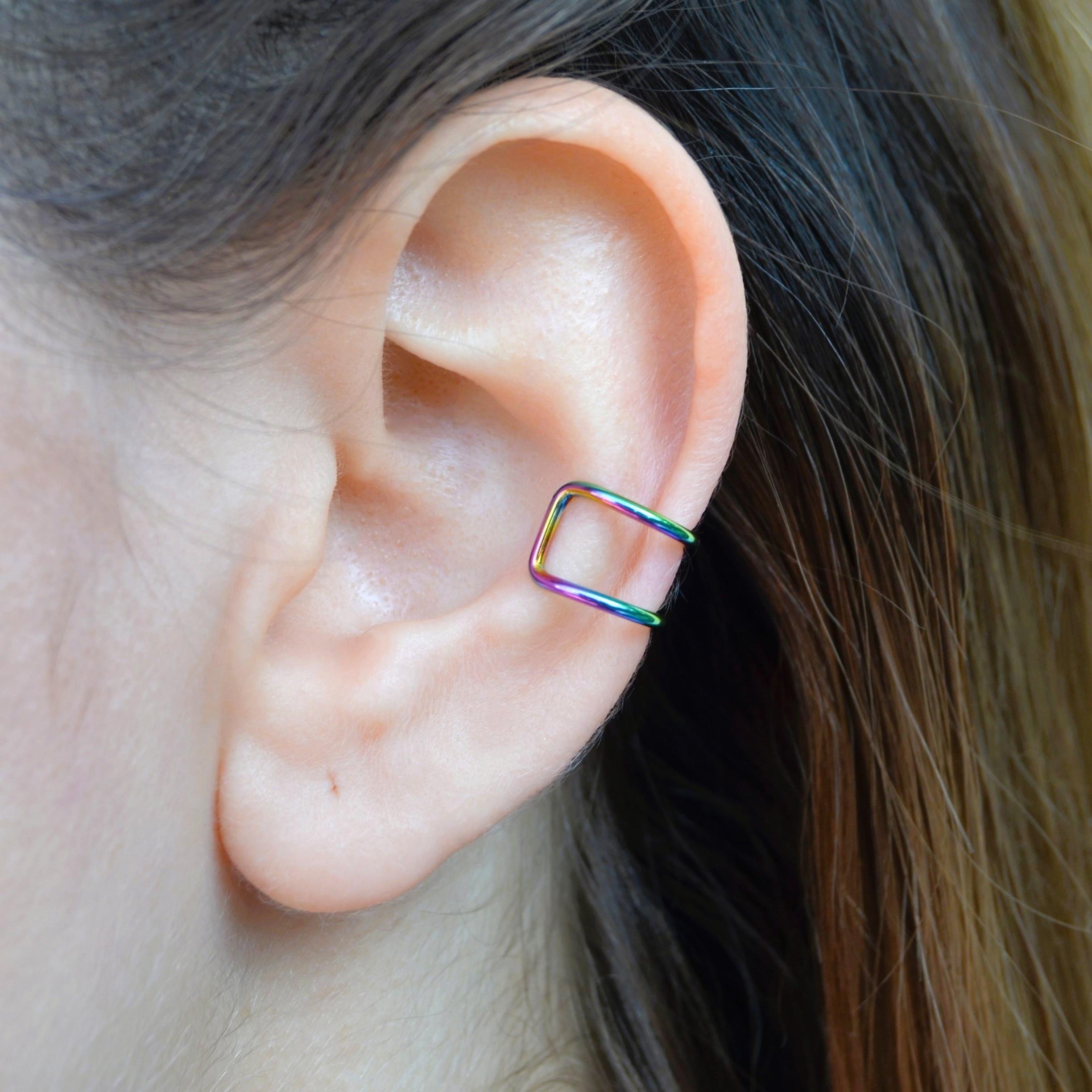 Deliksiz Çelik Piercing Kulak, Dudak ve Burun İçin 316 L Çelik Düz Geçirmeli Deliksiz Unisex