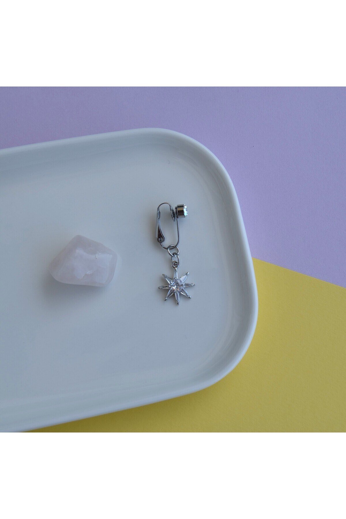 Deliksiz Kuzey Yıldızı Sallantılı Sıkıştırma Klipsli Göbek Piercingi Belly Piercing