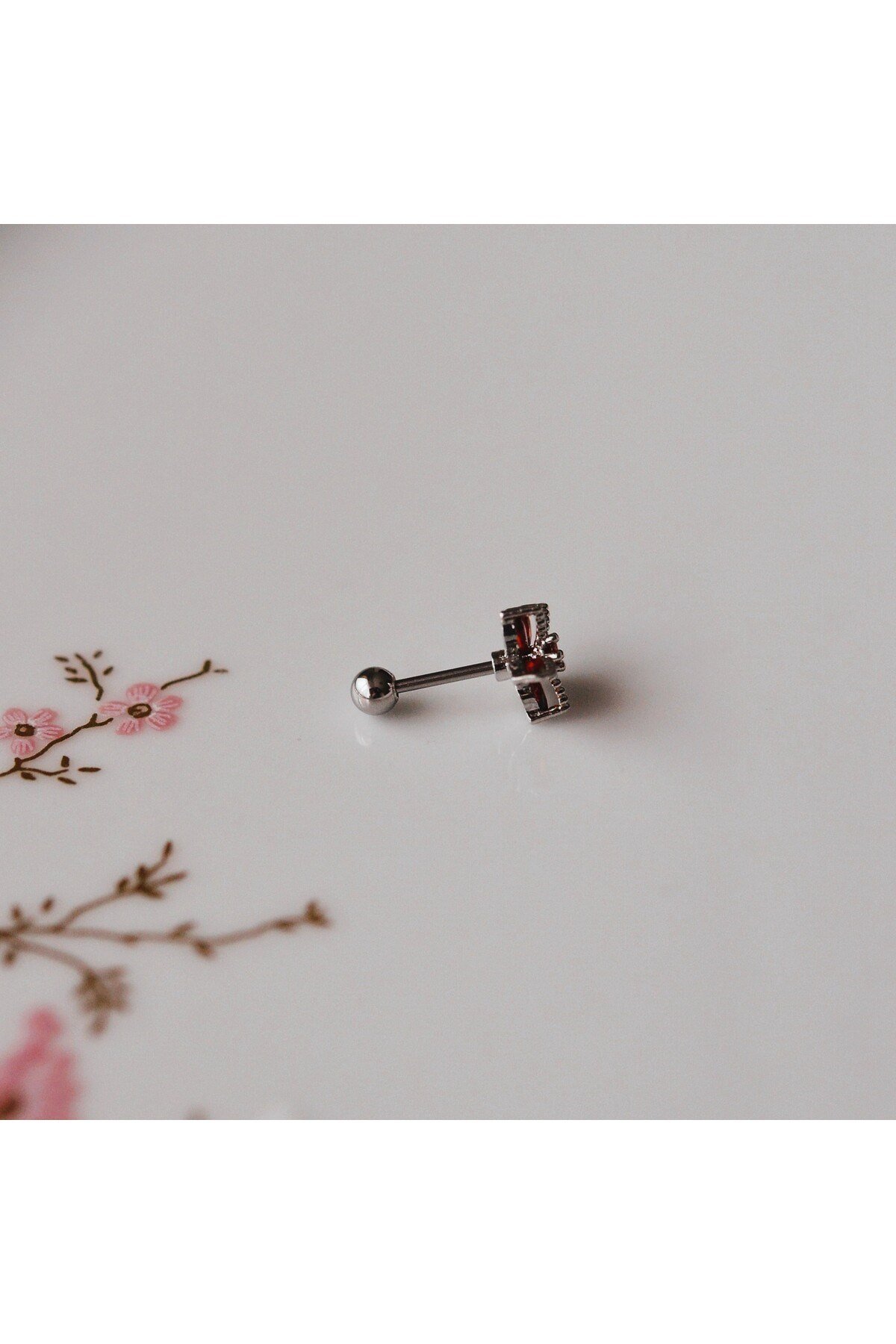 Deniz Yıldızı Helix Piercing Kıkırdak Cerrahi Çelik Gümüş Renk
