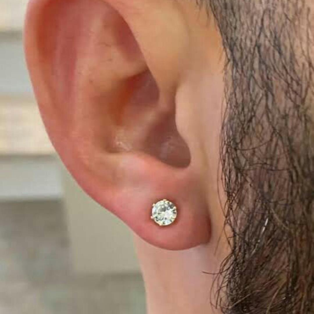 Erkek Çelik Tektaş Küpe 4 mm Tek Adet