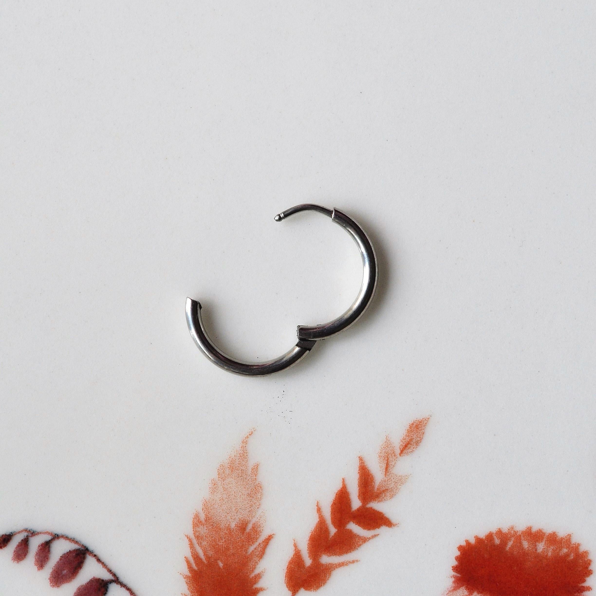 Erkek Cerrahi Çelik Küpe Halka Silver Renk 16 mm