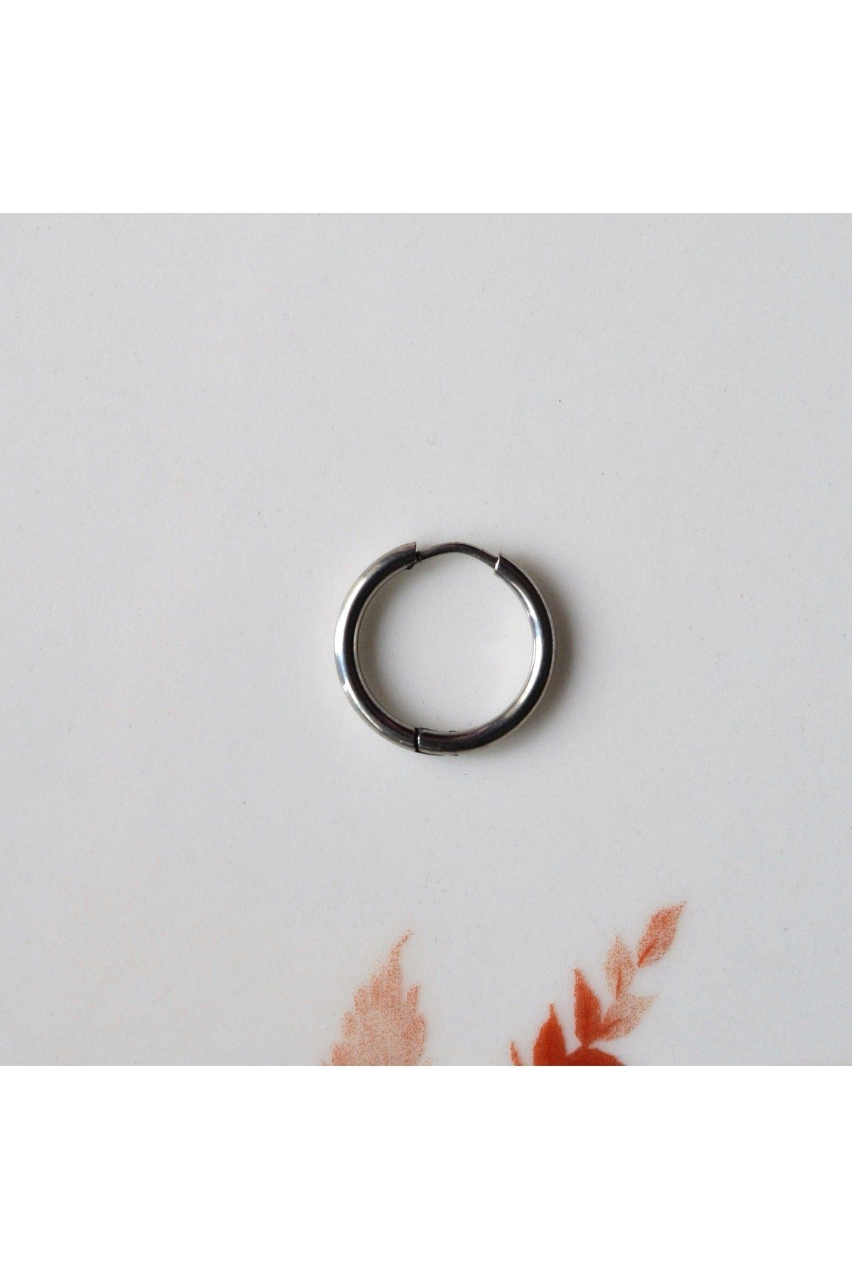 Erkek Cerrahi Çelik Küpe Halka Silver Renk 16 Mm