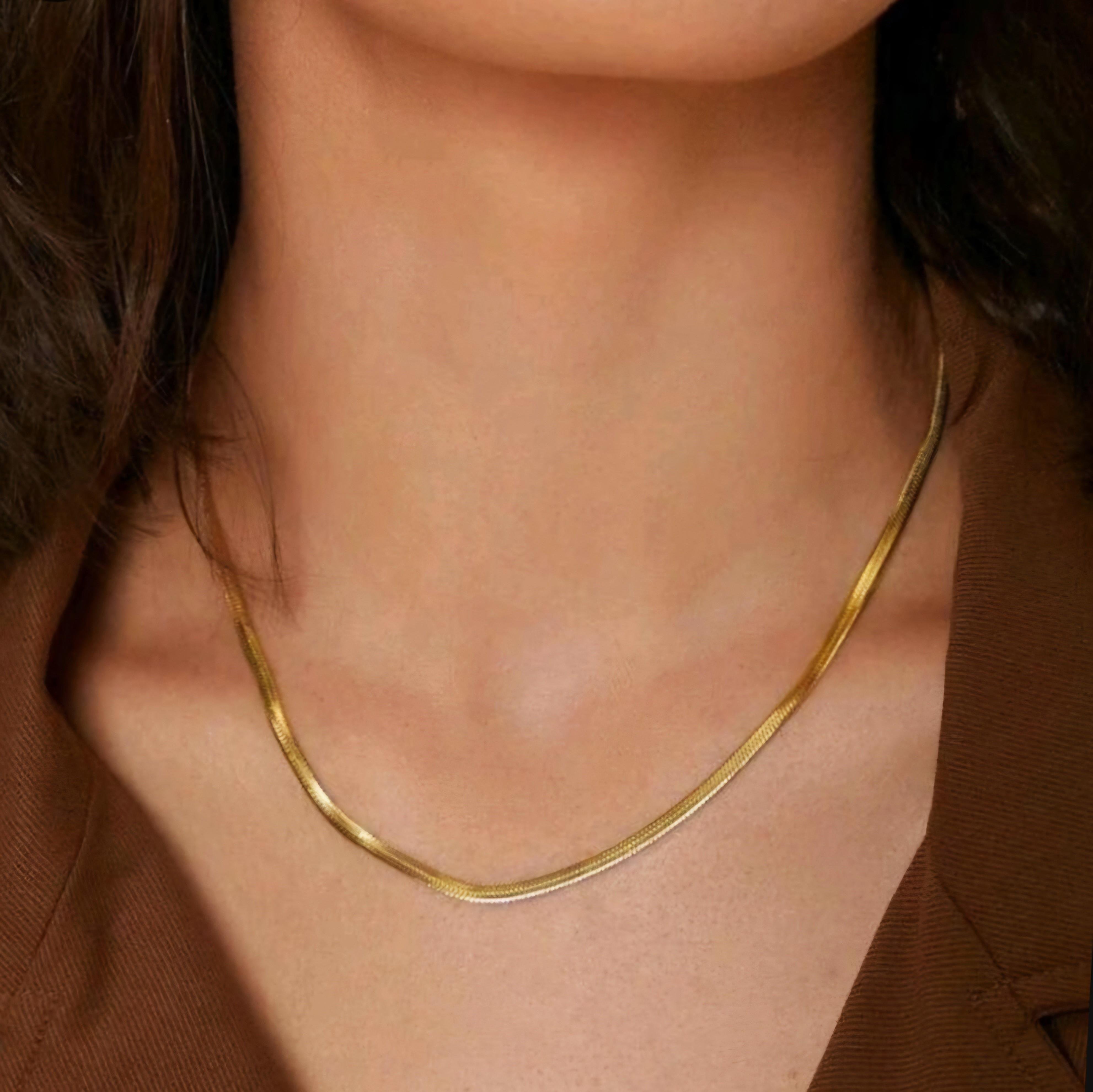 Gold Bileklik Kolye Takım Set İtalyan Ezme Çelik Zincir Kolye Bileklik İkili Set Unisex Ürün